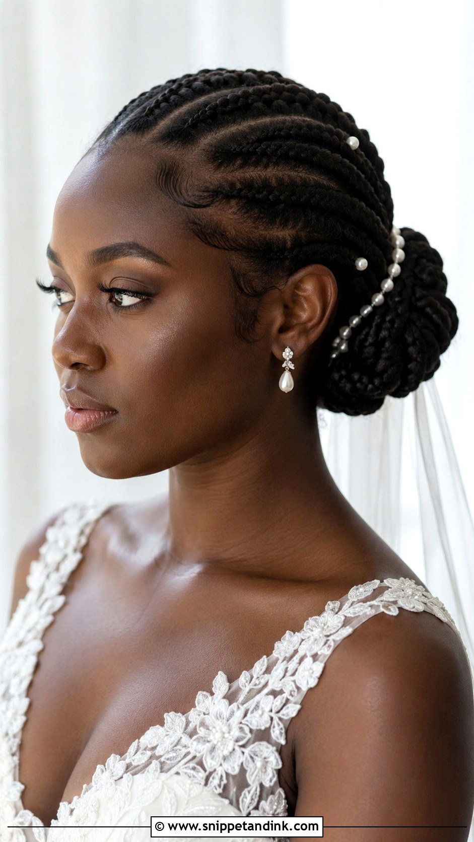 Natural Hair Bride Braided Bun - Snippet and Ink - 25 Natural Hair Brides Ideas