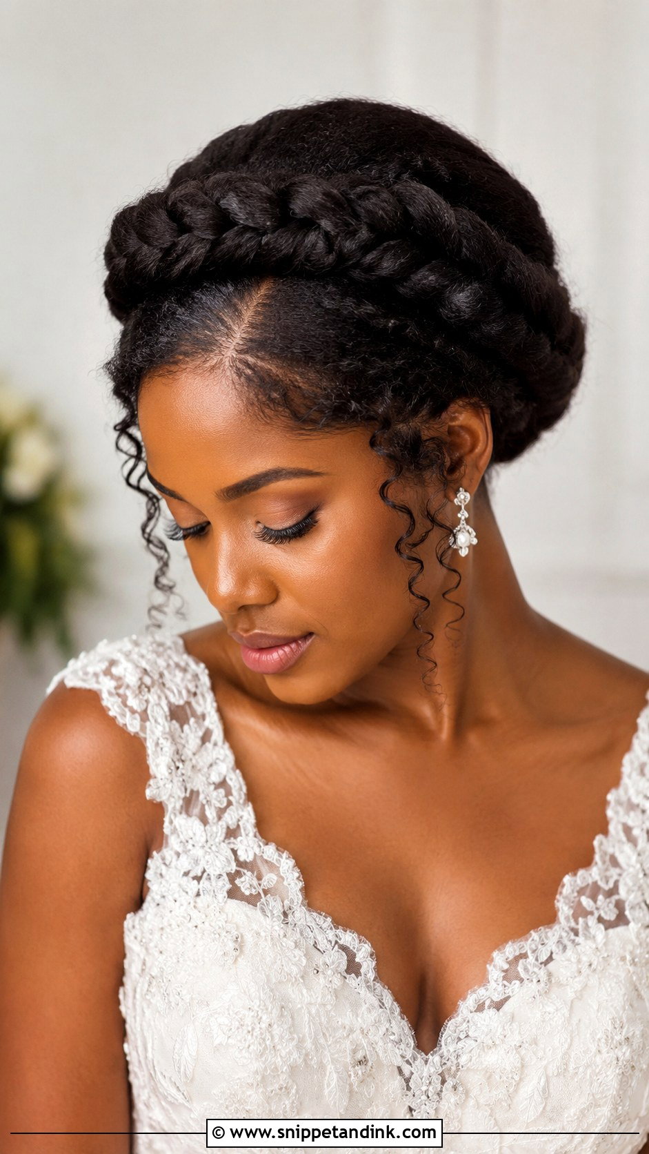 Natural Hair Bride Crown Braid - Snippet and Ink - 25 Natural Hair Brides Ideas