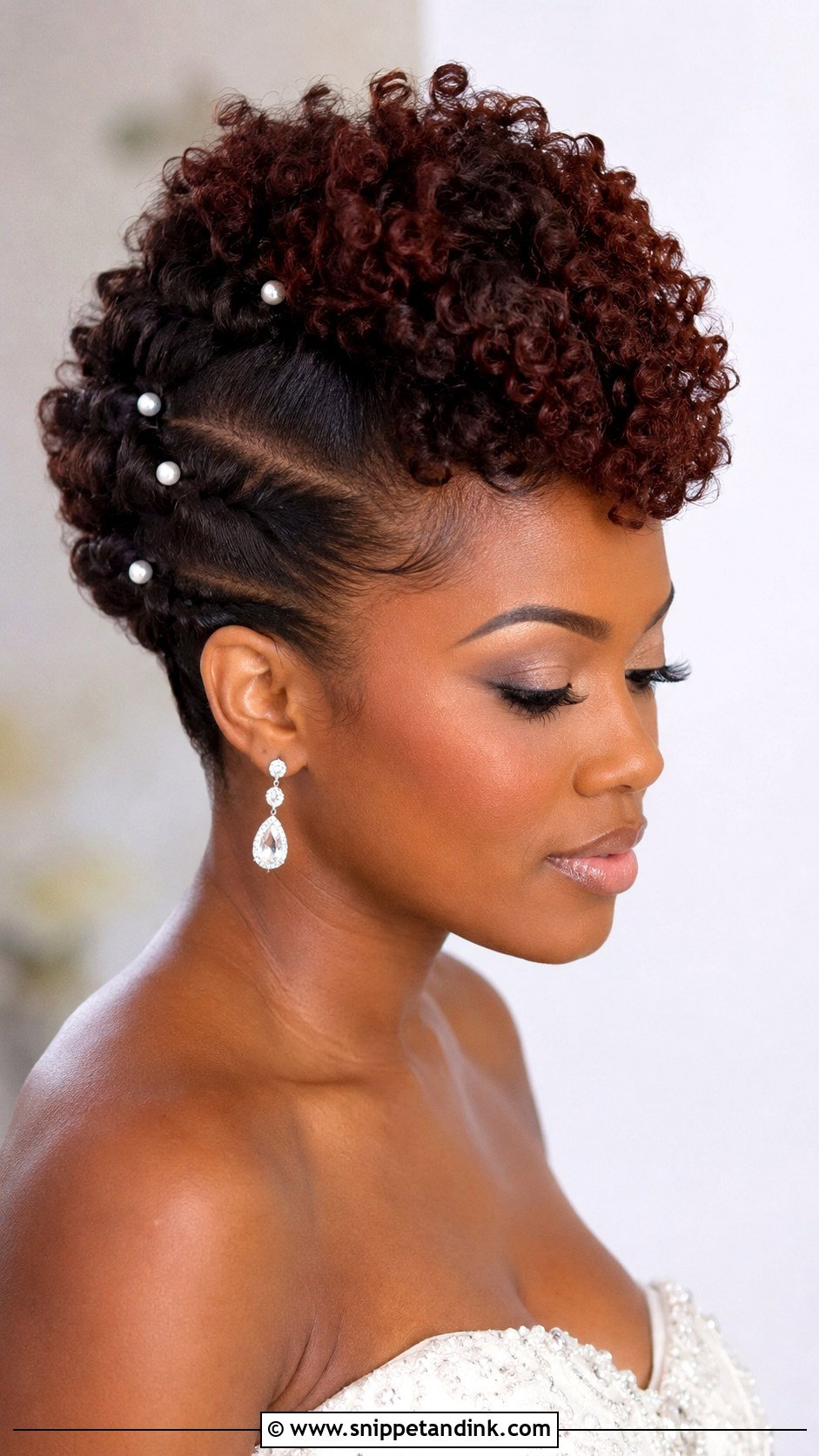 Natural Hair Bride Faux Hawk - Snippet and Ink - 25 Natural Hair Brides Ideas