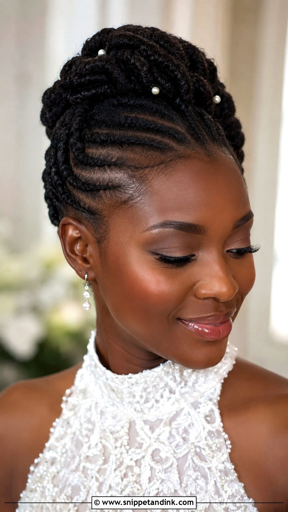 Natural Hair Bride Flat Twist Updo - Snippet and Ink - 25 Natural Hair Brides Ideas