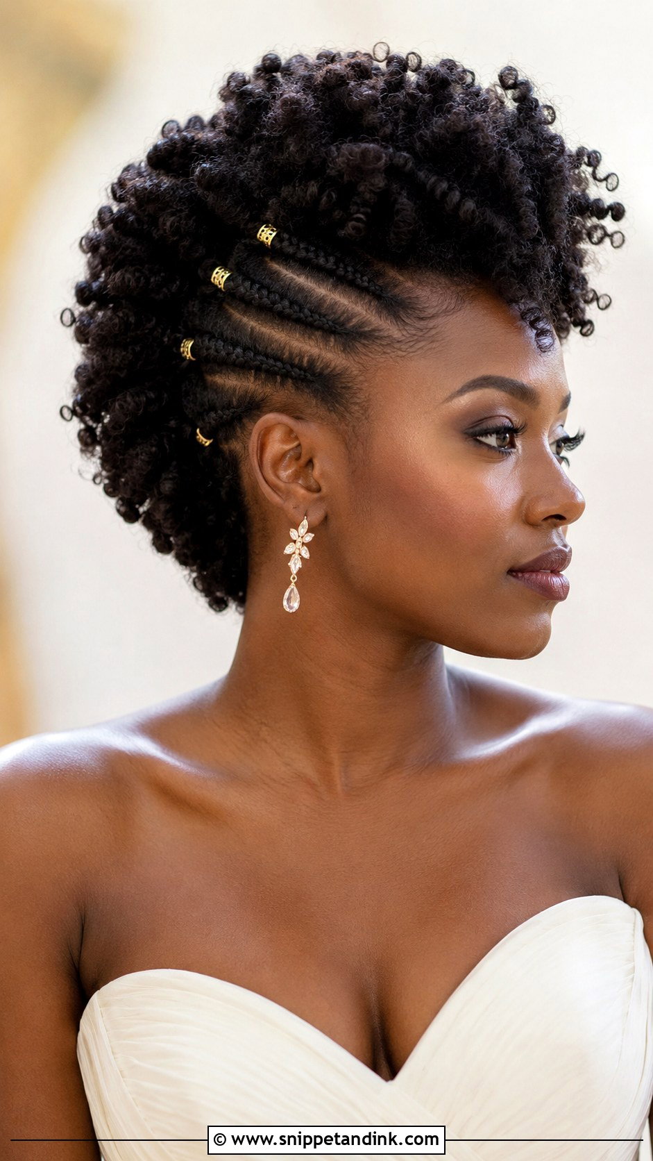 Natural Hair Bride Frohawk - Snippet and Ink - 25 Natural Hair Brides Ideas