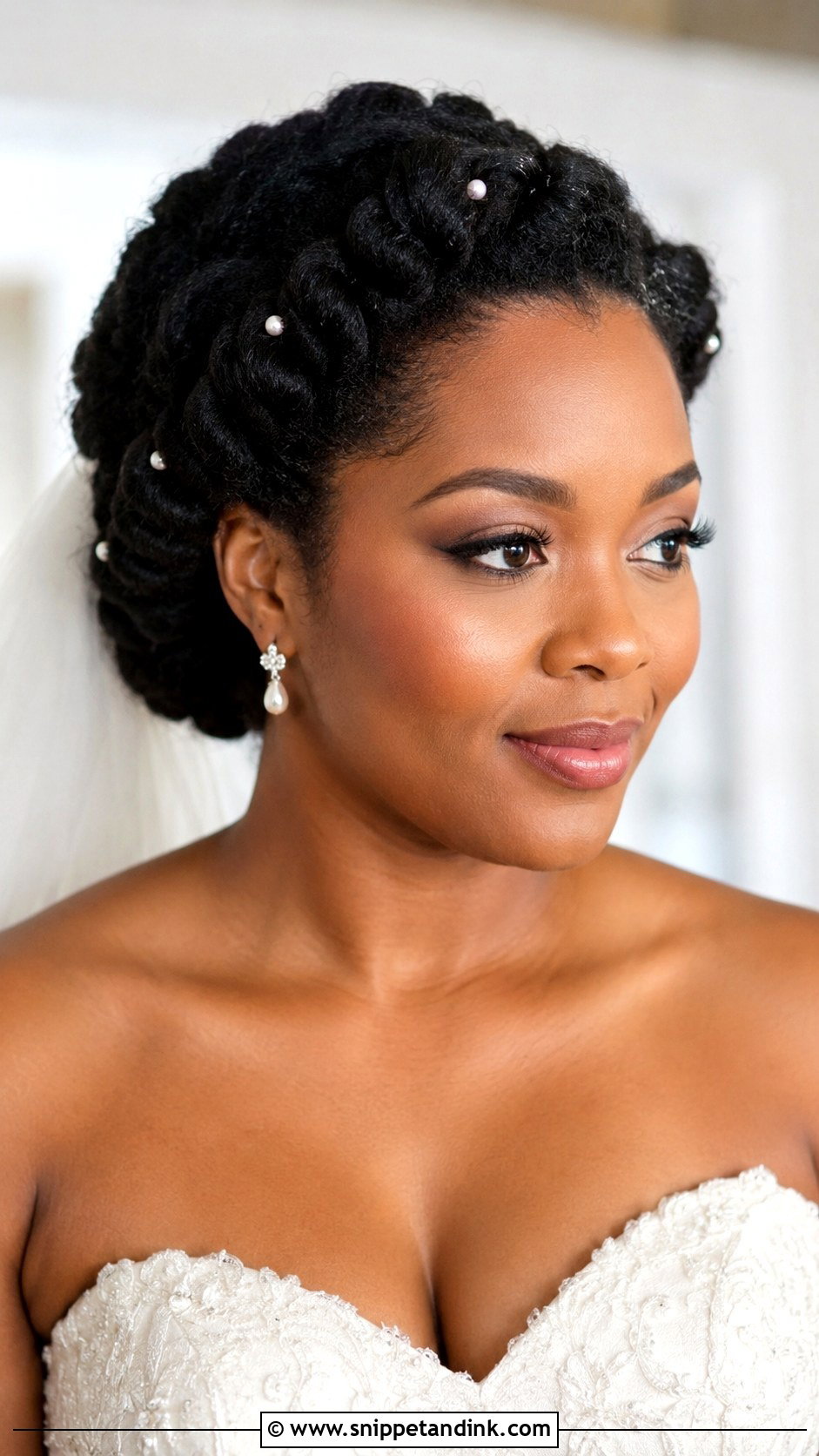 Natural Hair Bride Halo Twist - Snippet and Ink - 25 Natural Hair Brides Ideas