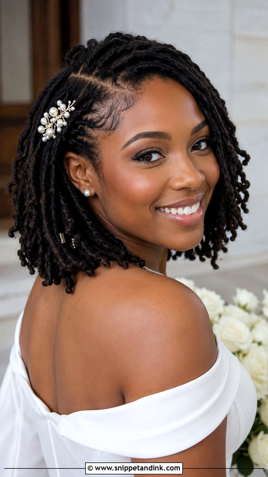 Natural Hair Bride Loc Bob - Snippet and Ink - 25 Natural Hair Brides Ideas