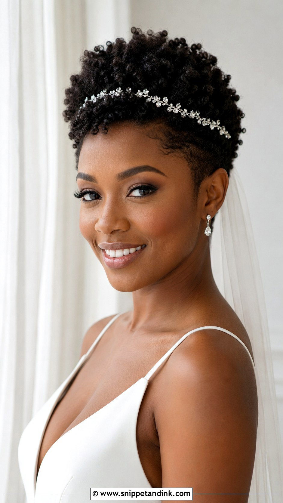 Natural Hair Bride Tapered Cut - Snippet and Ink - 25 Natural Hair Brides Ideas