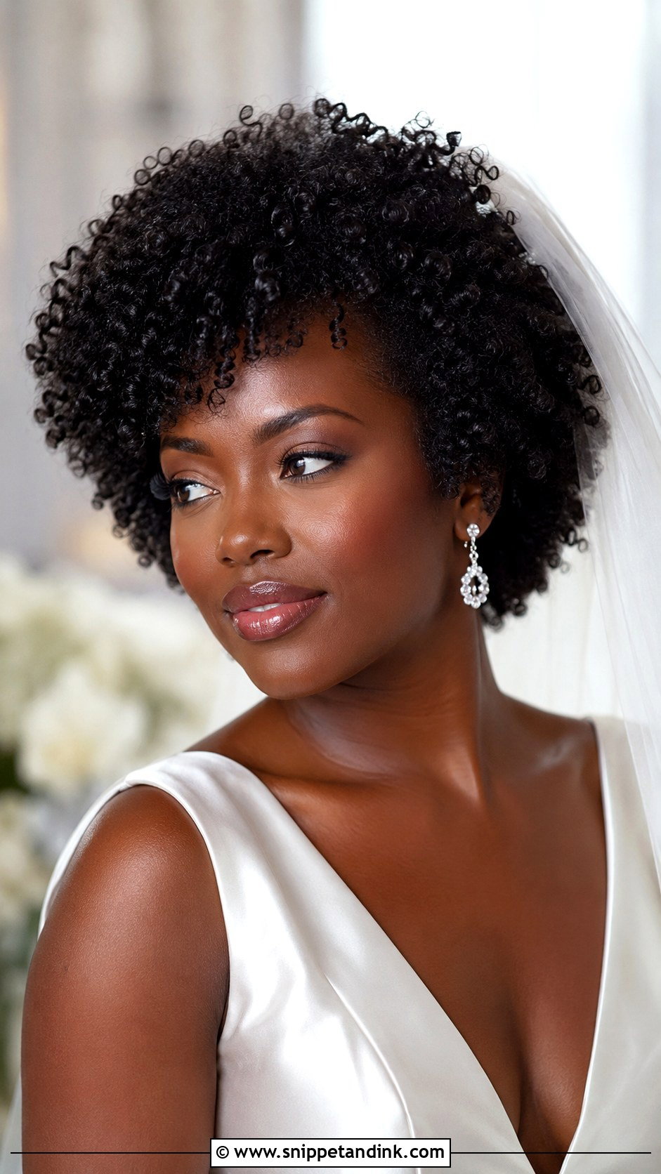 Natural Hair Bride Wash And Go - Snippet and Ink - 25 Natural Hair Brides Ideas