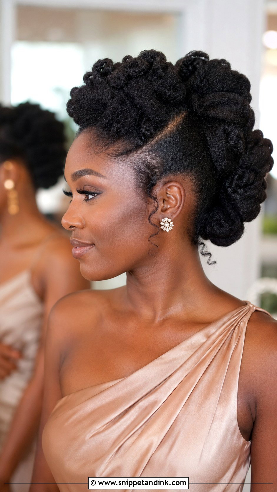 Natural Hair Bridesmaid Updo - Snippet and Ink - 35 Bridesmaid Hair Ideas