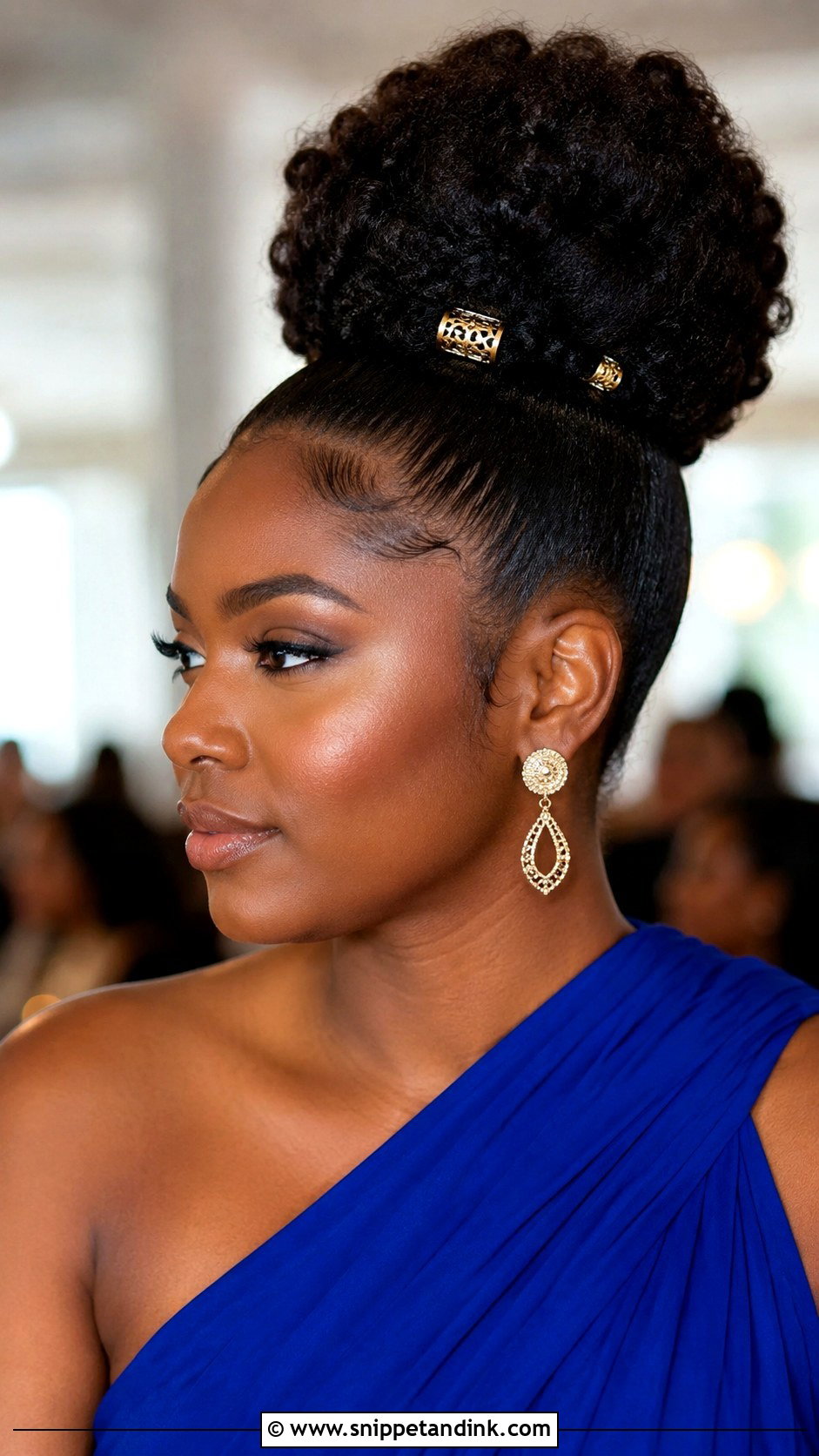 Natural Hair Bun For Wedding Guest - Snippet and Ink - 15 Hair Bun for Wedding Guest Ideas