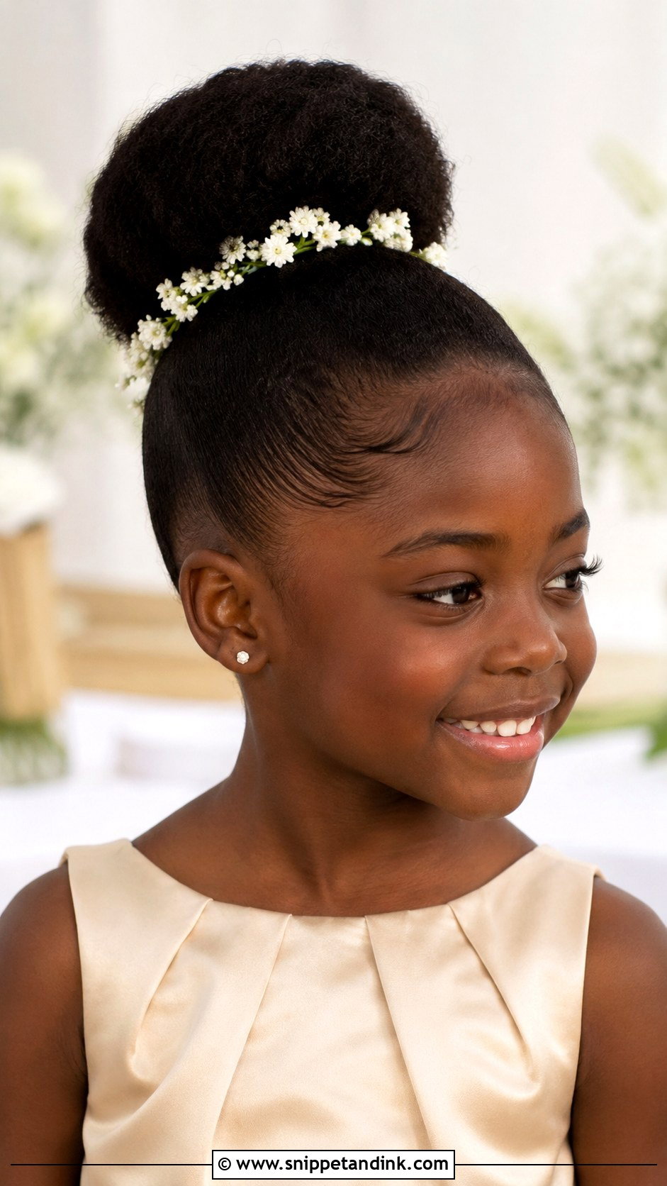 Natural Hair Bun Jr Bridesmaid Hair - Snippet and Ink - 25 Jr Bridesmaid Hairstyles