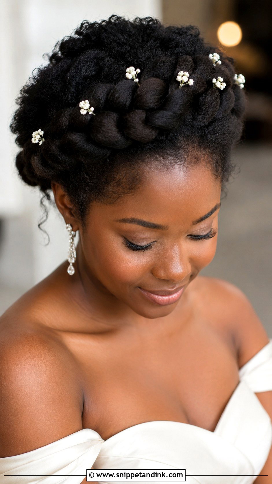 Natural Hair Crown Braid Wedding - Snippet and Ink - 15 Natural Hairstyles for Black Women for Wedding