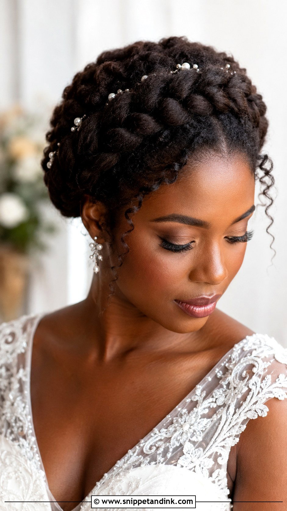 Natural Hair Crown Braid - Snippet and Ink - 15 Wedding Hairstyles for Natural Hair Black Bride Bridal Style