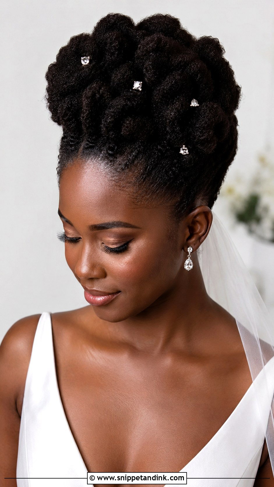 Natural Hair Crown Updo - Snippet and Ink - 15 Updo Styles for Black Women Wedding