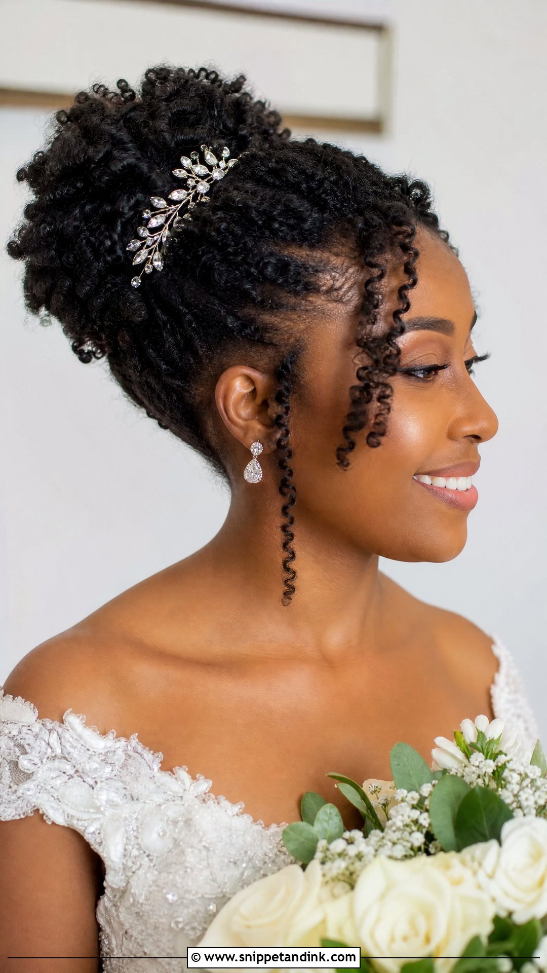 Natural Hair Curly Updo - Snippet and Ink - 20 Nigerian Bridal Hairstyles