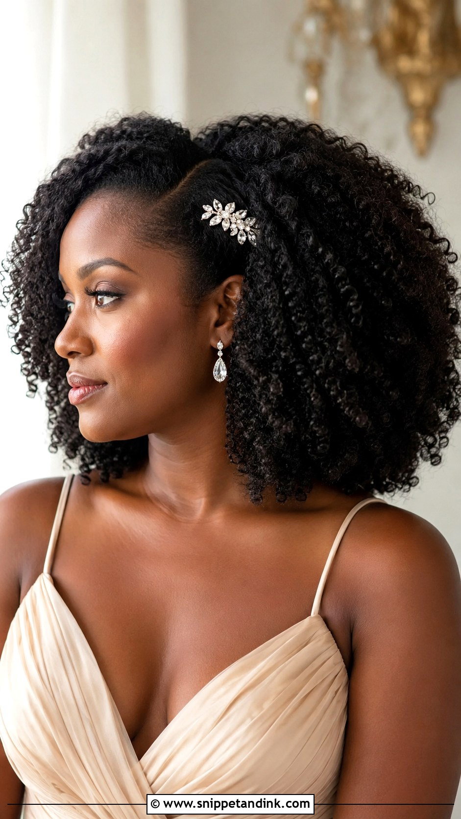 Natural Hair Down Bridesmaid Hair - Snippet and Ink - 20 Hair Down Wedding Bridesmaid Ideas