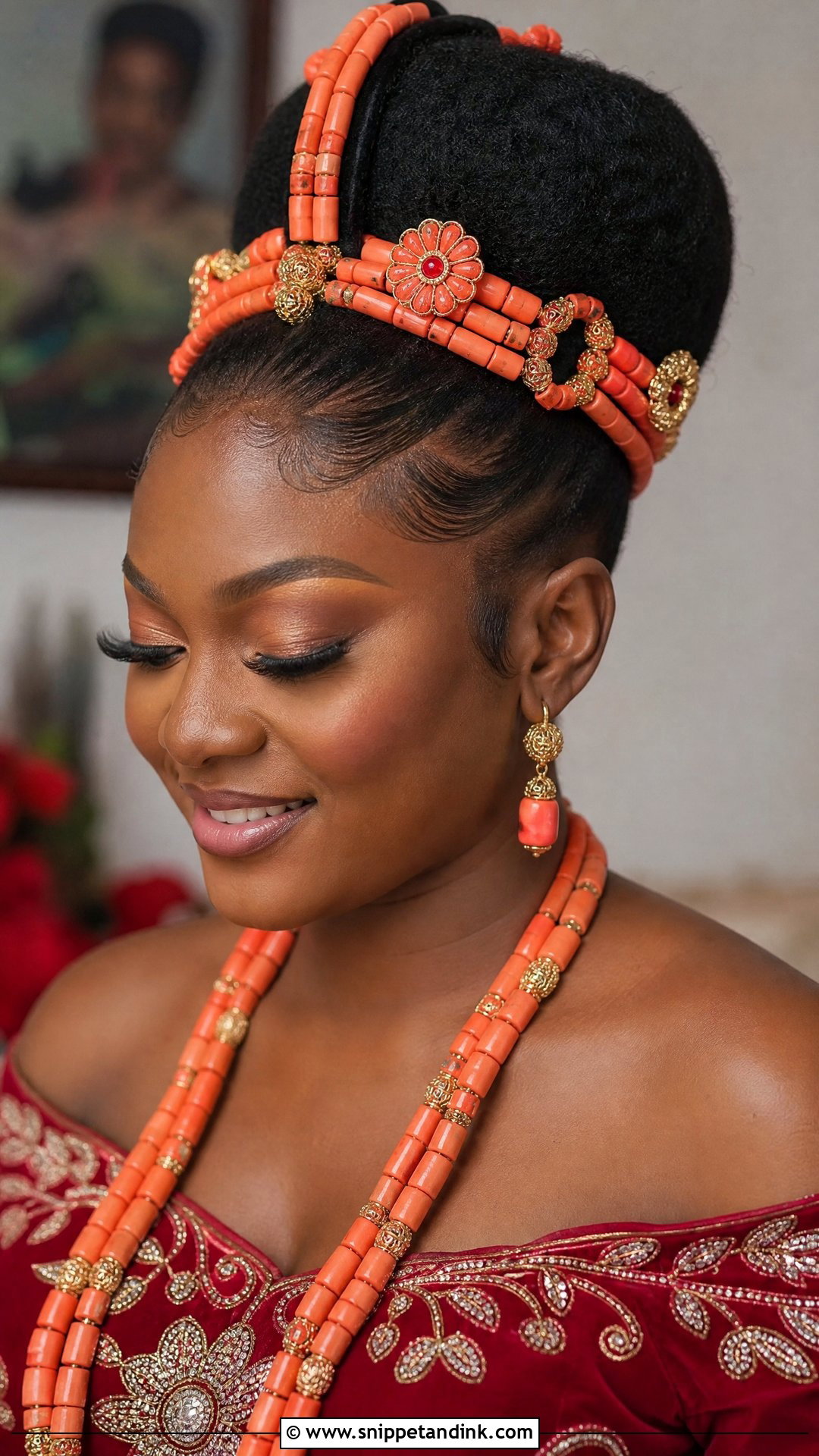 Natural Hair Edo Okuku Hairstyle - Snippet and Ink - 15 Edo Bride Hairstyle Ideas