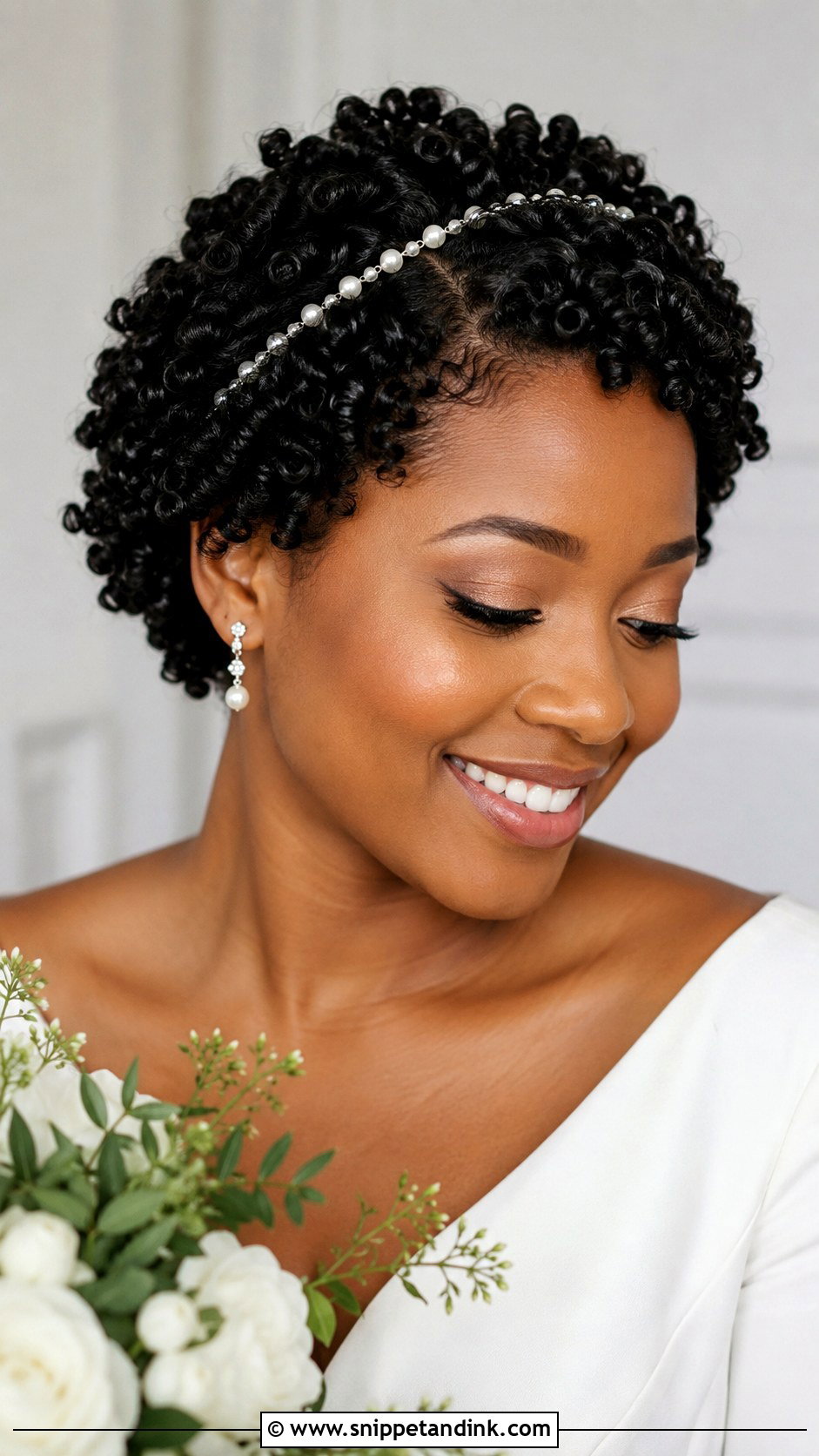 Natural Hair Finger Coil Wedding Hairstyle - Snippet and Ink - 15 Natural Black Women Wedding Hairstyles