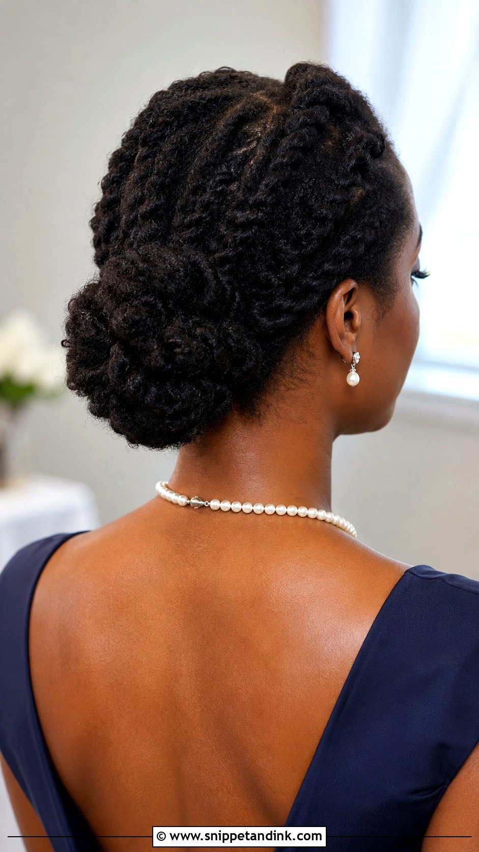 Natural Hair Flat Twist Updo For Wedding Guest - Snippet and Ink - 15 Natural Hair Styles for Wedding Guests