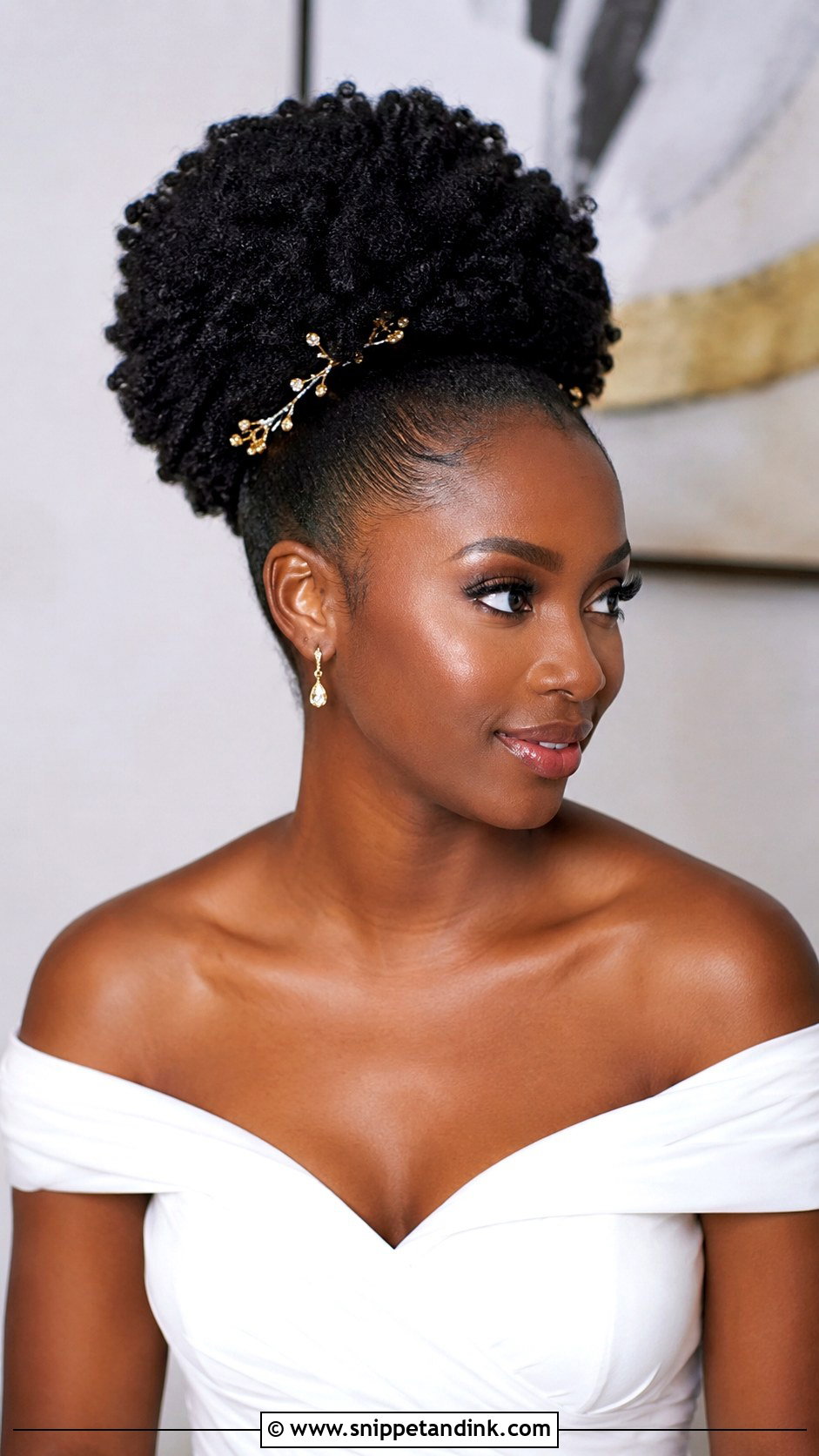 Natural Hair High Puff Wedding - Snippet and Ink - 15 Natural Hairstyles for Black Women for Wedding
