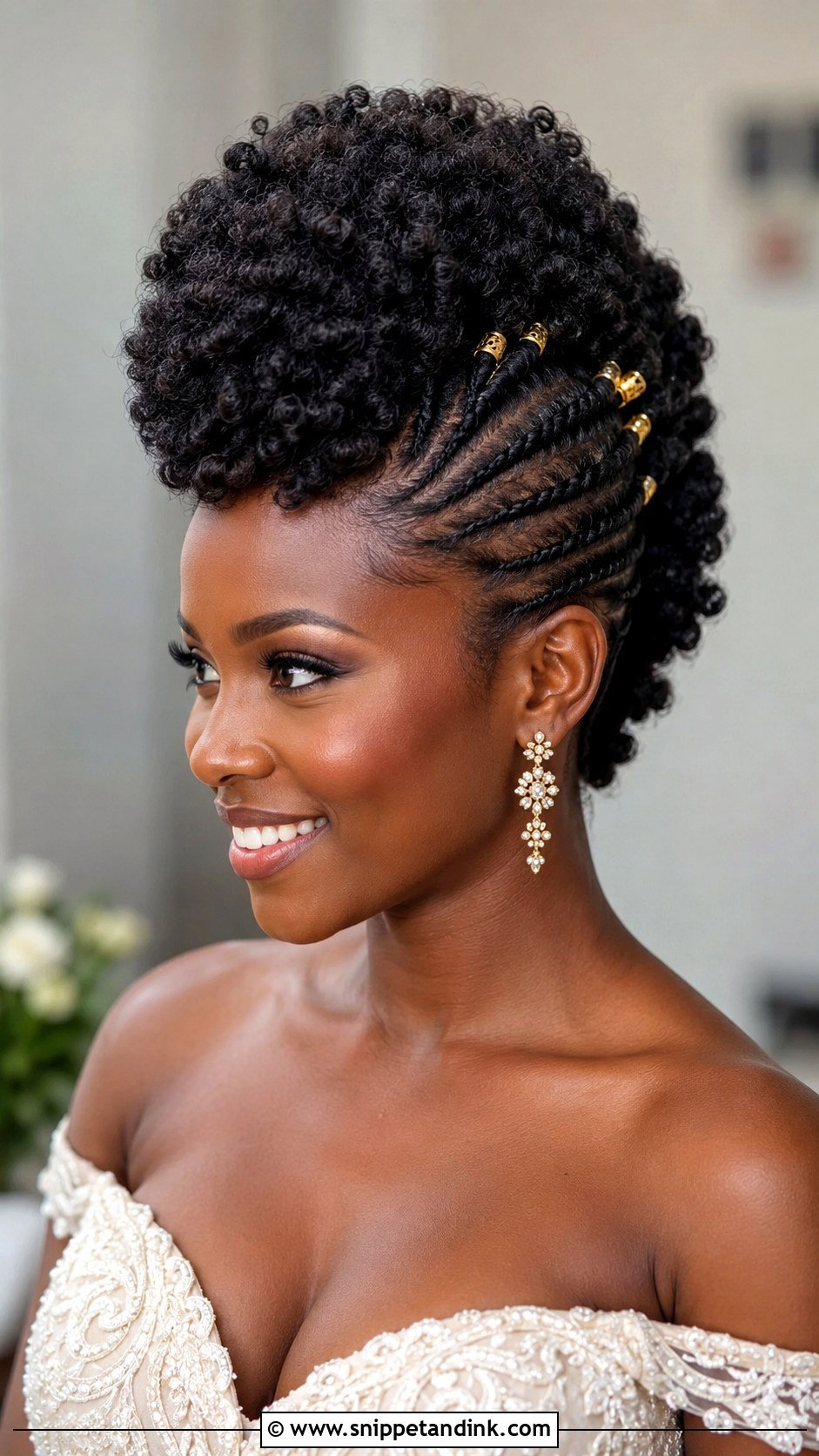 Natural Hair Mohawk Updo Wedding Hair - Snippet and Ink - 15 Mohawk Updo Wedding Ideas