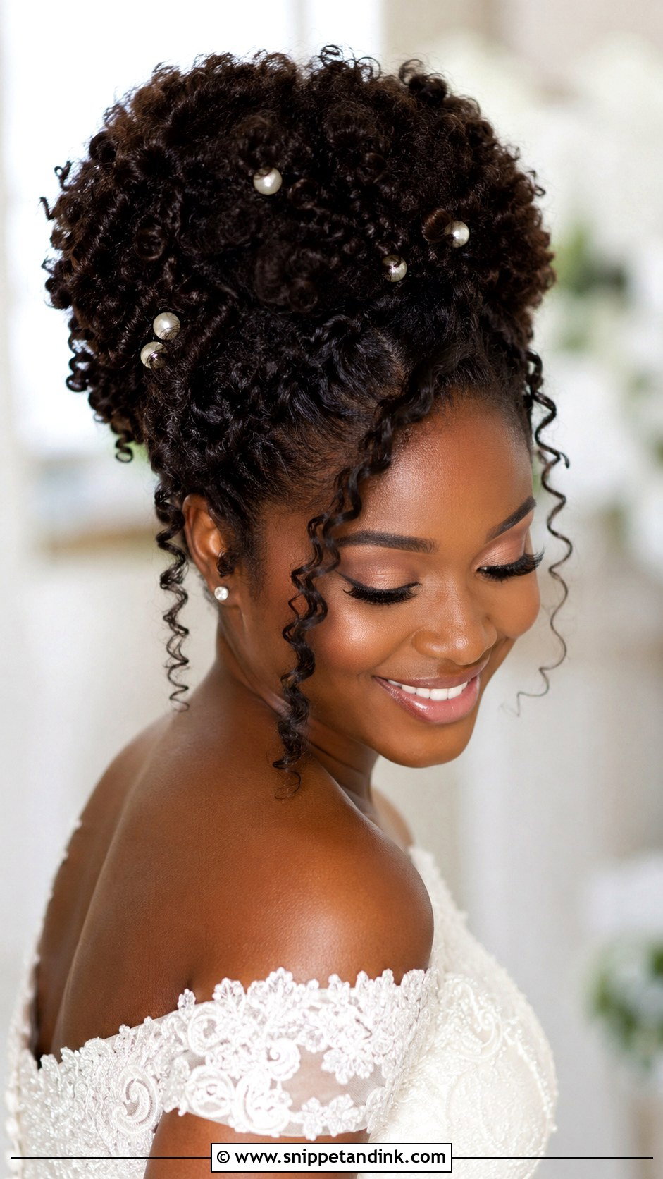Natural Hair Updo With Curls - Snippet and Ink - 30 Wedding Hair Black Women Ideas