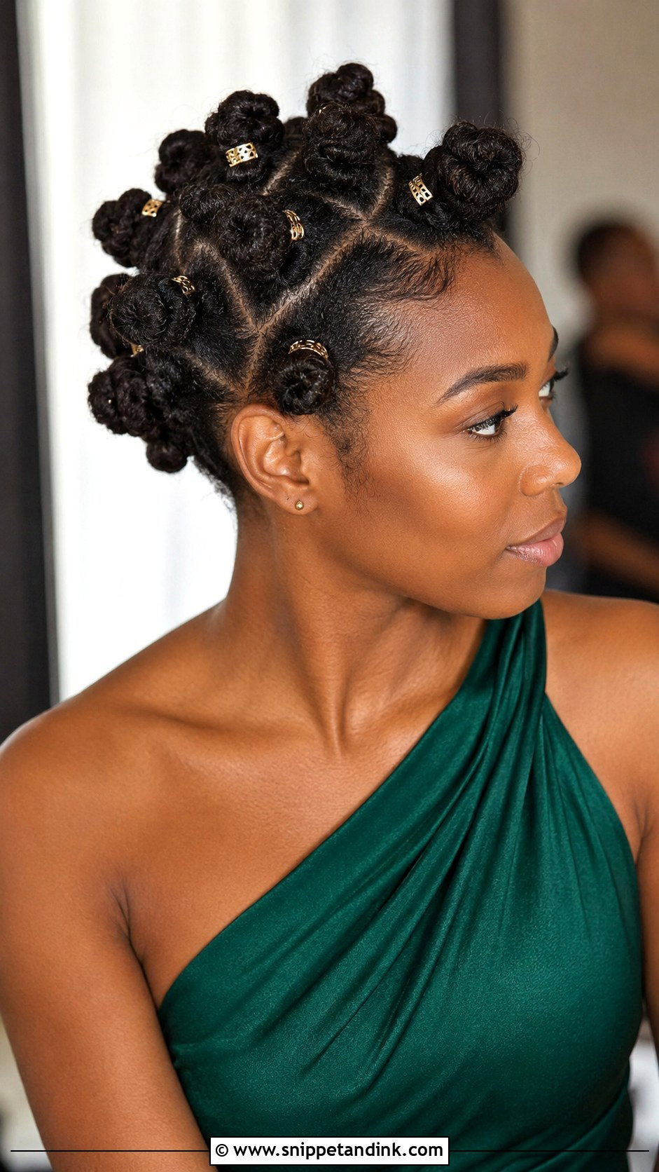 Natural Hair Wedding Guest Bantu Knot Updo - Snippet and Ink - 15 Natural Hair Wedding Guest Styles