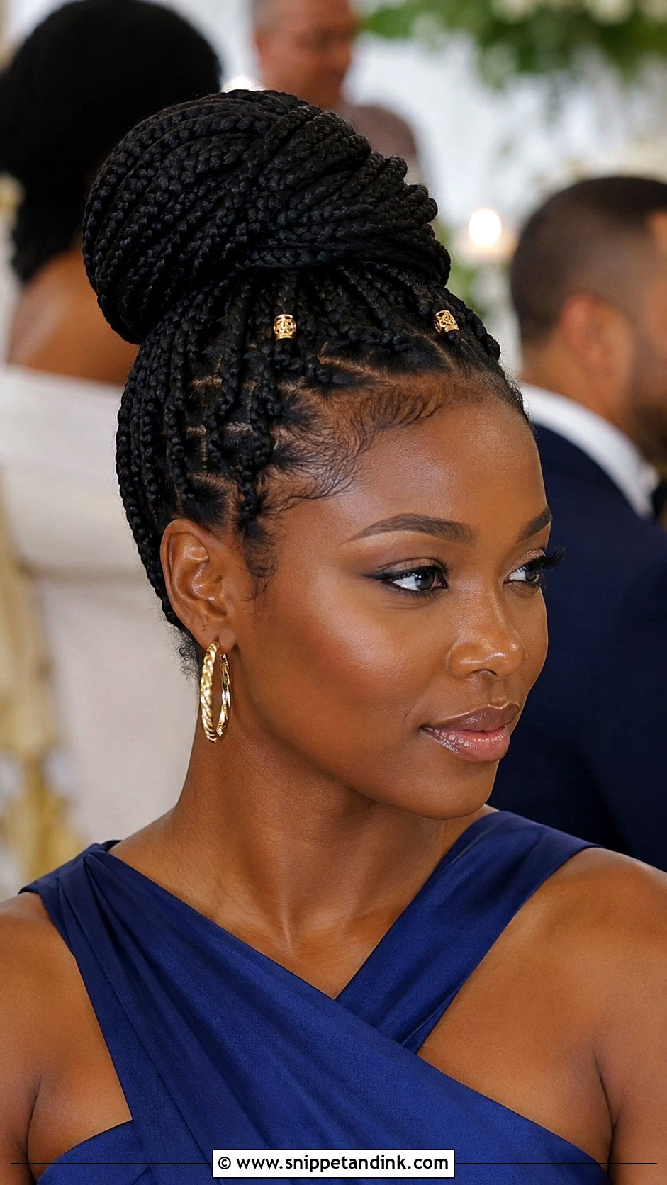 Natural Hair Wedding Guest Box Braids Bun - Snippet and Ink - 15 Natural Hair Wedding Guest Styles