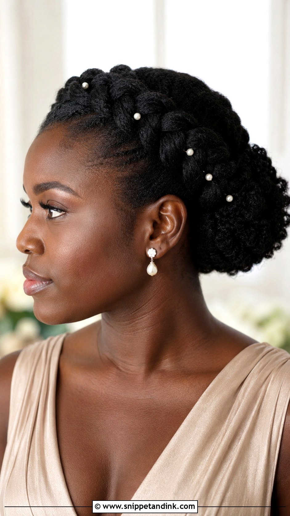 Natural Hair Wedding Guest Braided Crown - Snippet and Ink - 15 Natural Hair Wedding Guest Styles