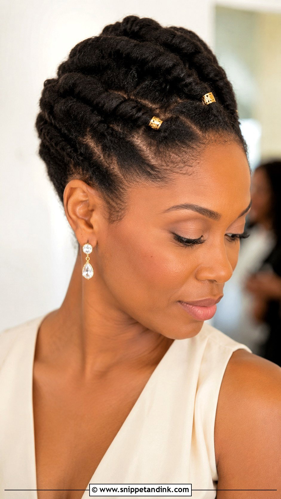 Natural Hair Wedding Guest Flat Twist Updo - Snippet and Ink - 15 Natural Hair Wedding Guest Styles