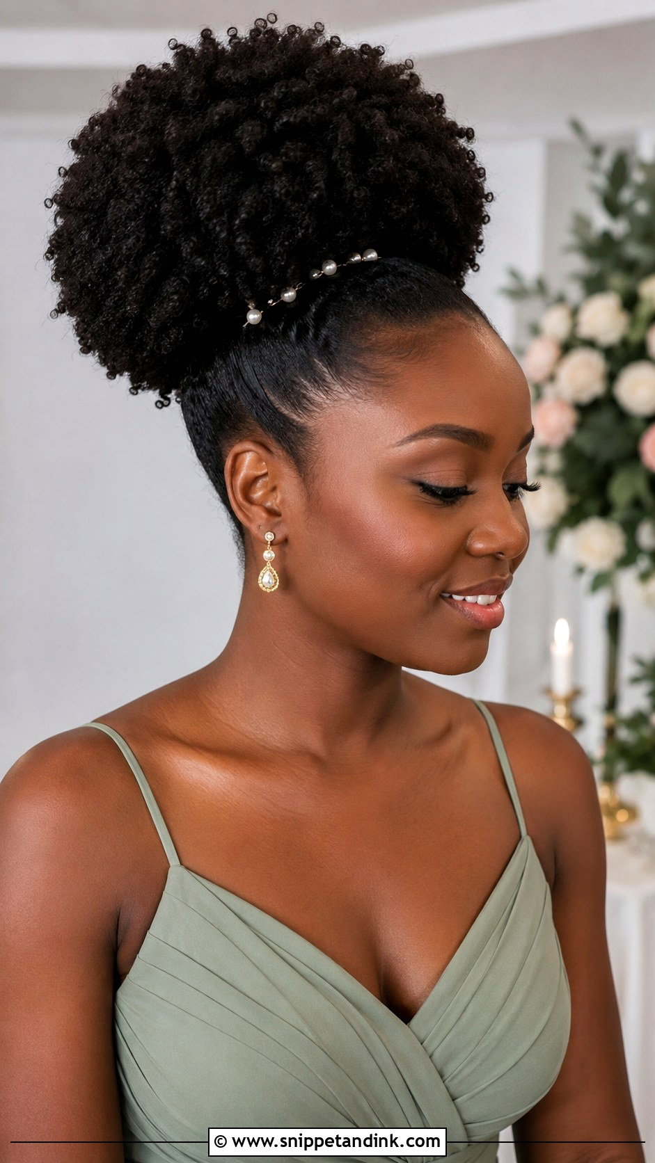 Natural Hair Wedding Guest High Puff - Snippet and Ink - 15 Natural Hair Wedding Guest Styles