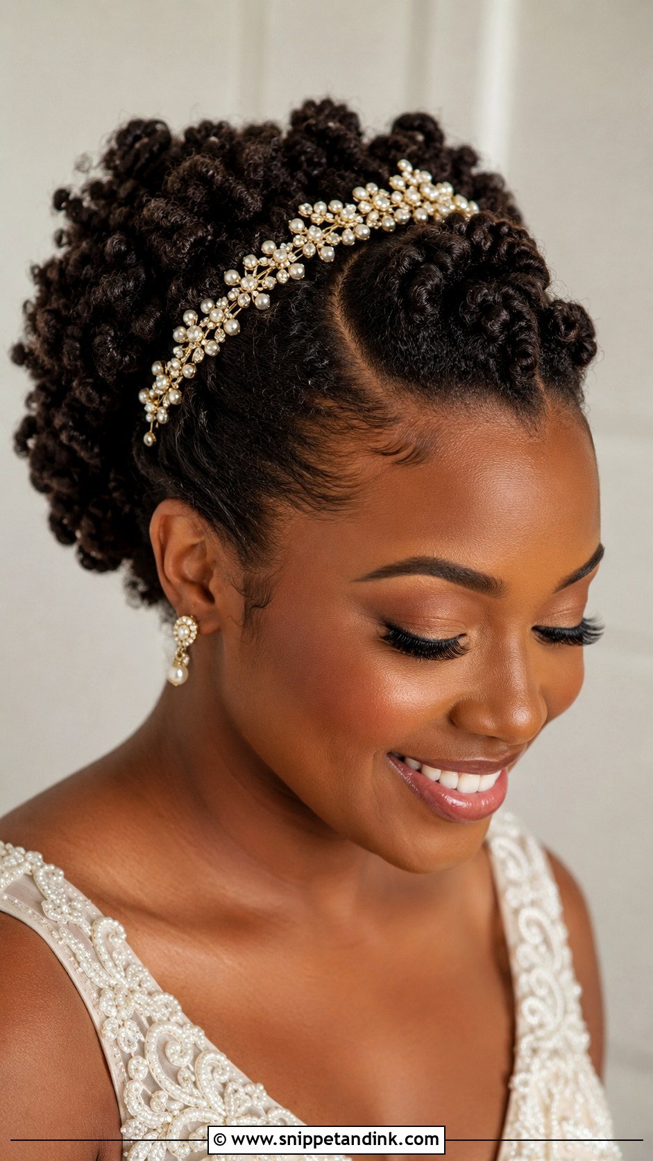 Natural Hair Wedding Hairstyle With Headband - Snippet and Ink - 20 Headband Wedding Hairstyles