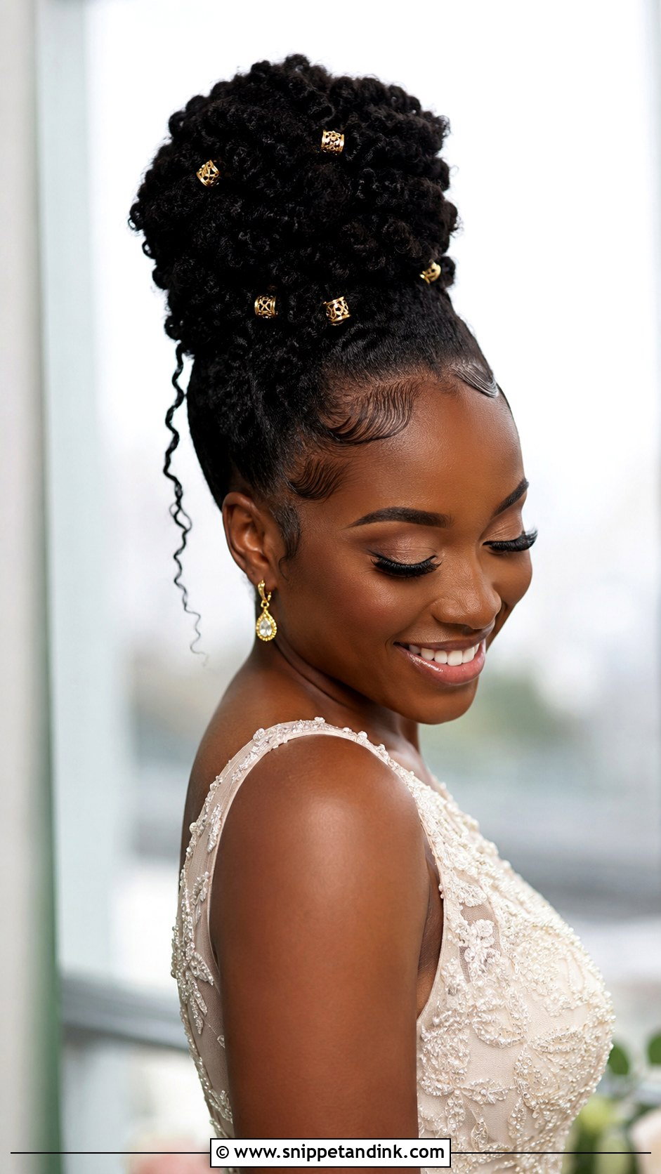 Natural Hair Wedding Updo - Snippet and Ink - 15 Simple Wedding Hair Updo Ideas