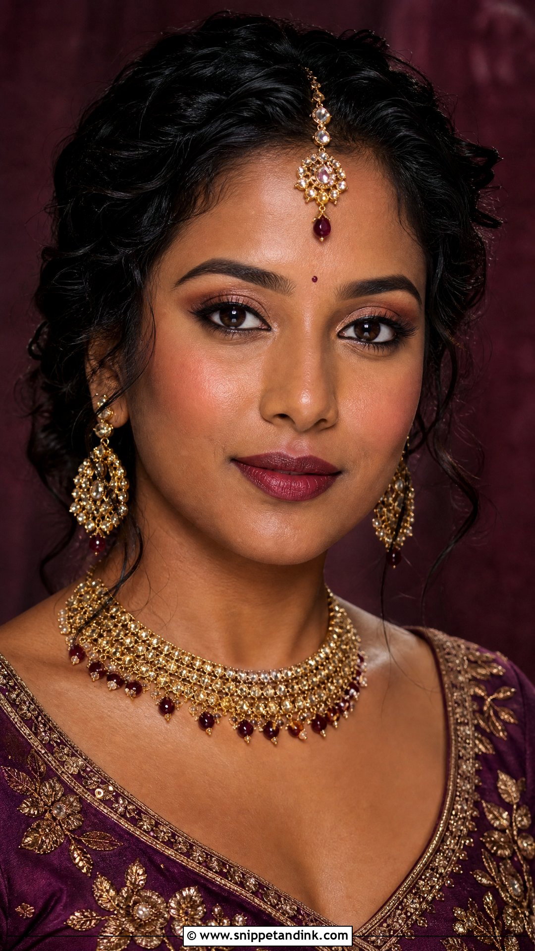 Natural Indian Bridal Makeup With Berry Tint - Snippet and Ink - 25 Natural Indian Bridal Makeup Ideas
