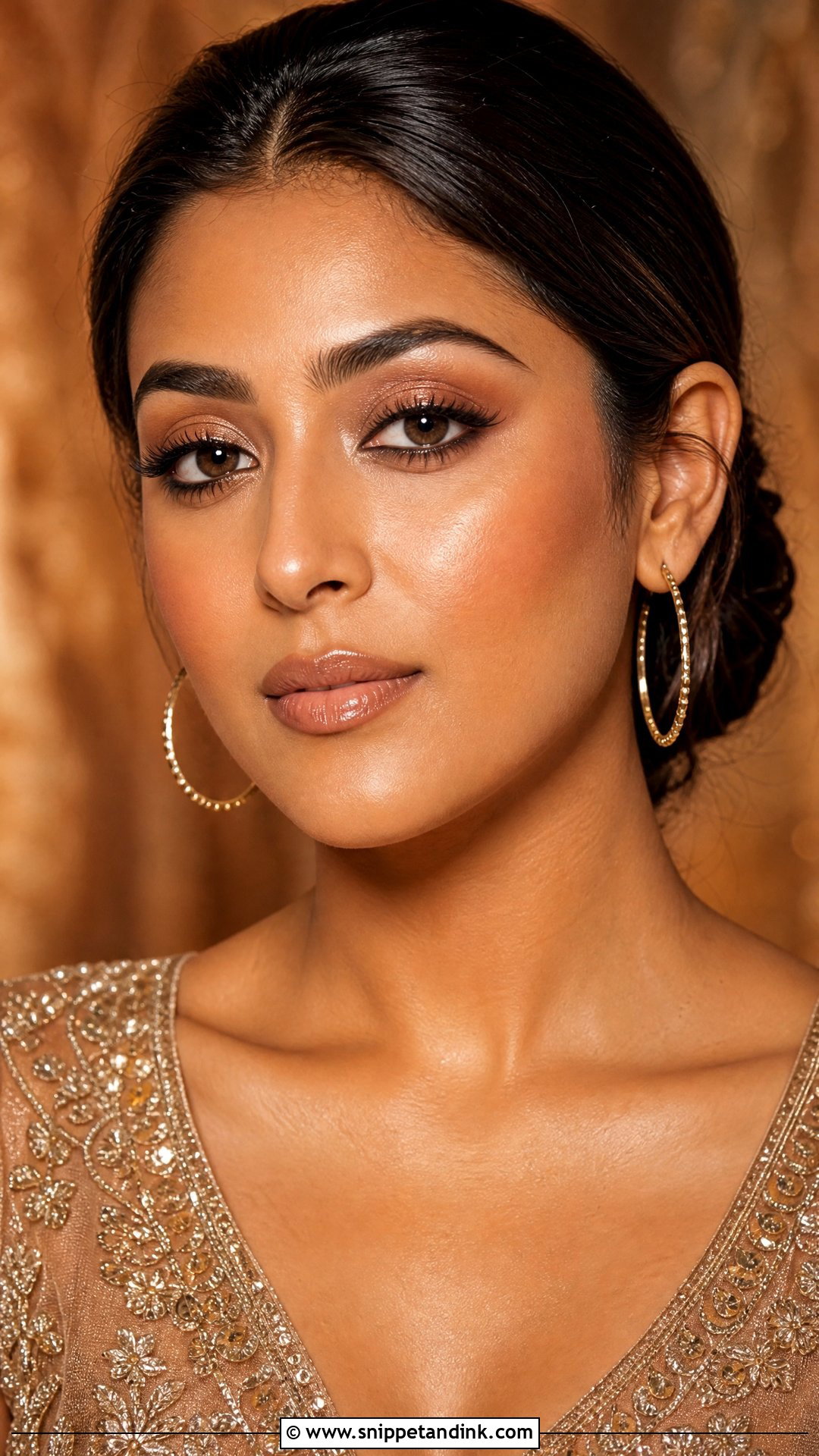 Natural Indian Bridal Makeup With Bronze Glow - Snippet and Ink - 25 Natural Indian Bridal Makeup Ideas