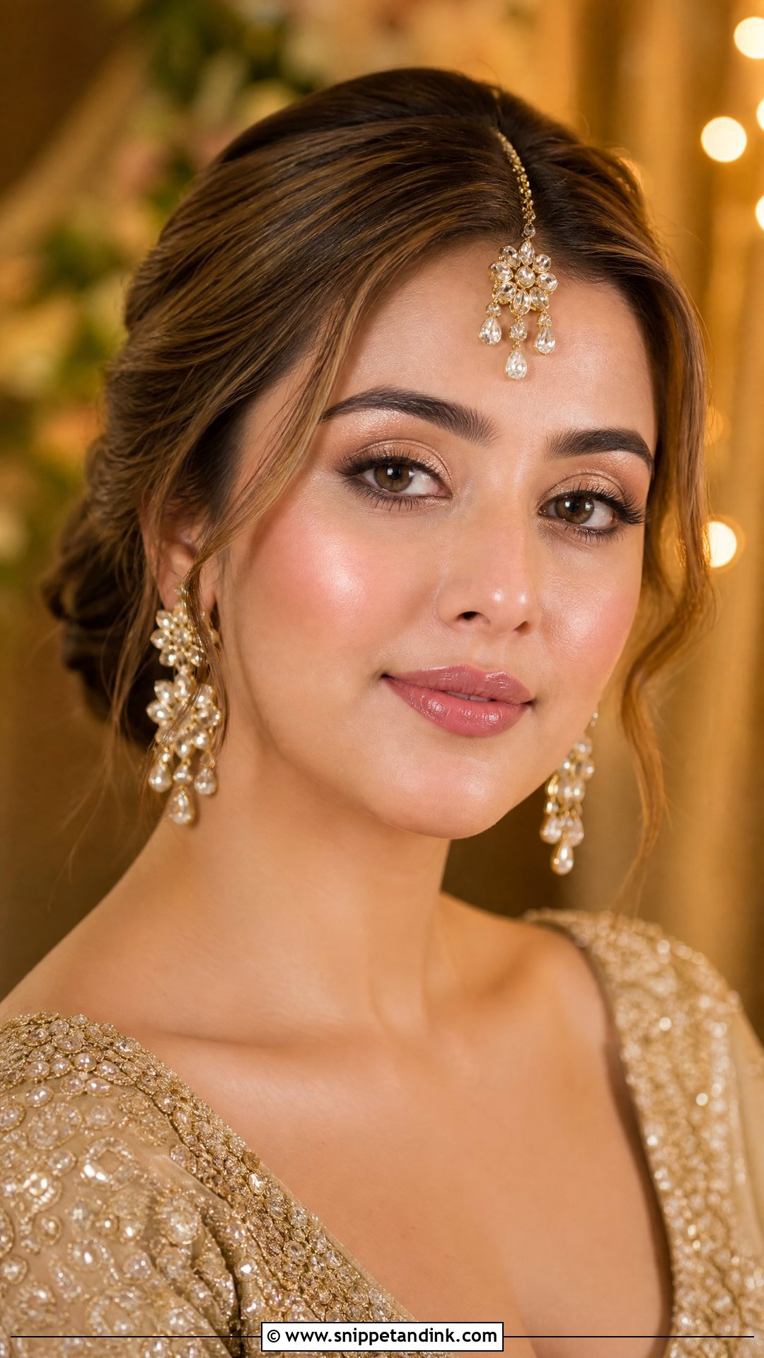 Natural Indian Bridal Makeup With Champagne Eyes - Snippet and Ink - 25 Natural Indian Bridal Makeup Ideas