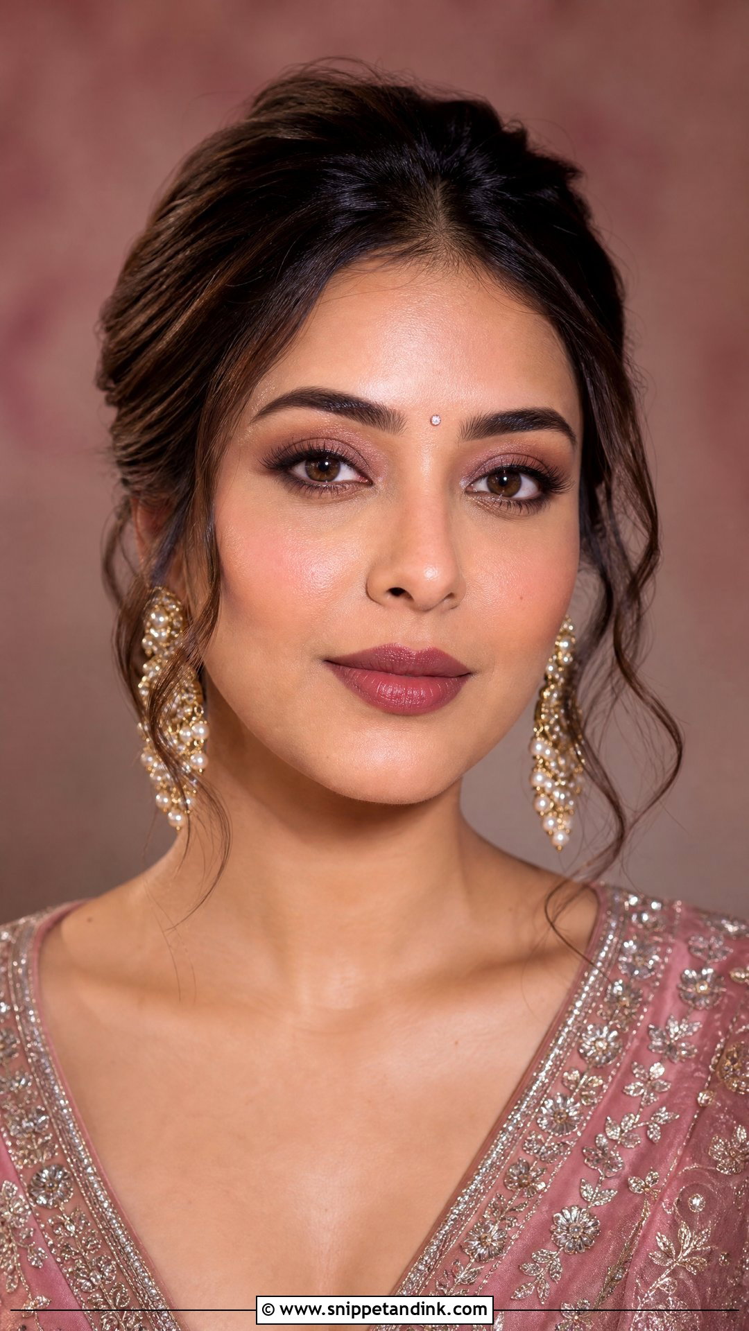 Natural Indian Bridal Makeup With Mauve Lip - Snippet and Ink - 25 Natural Indian Bridal Makeup Ideas