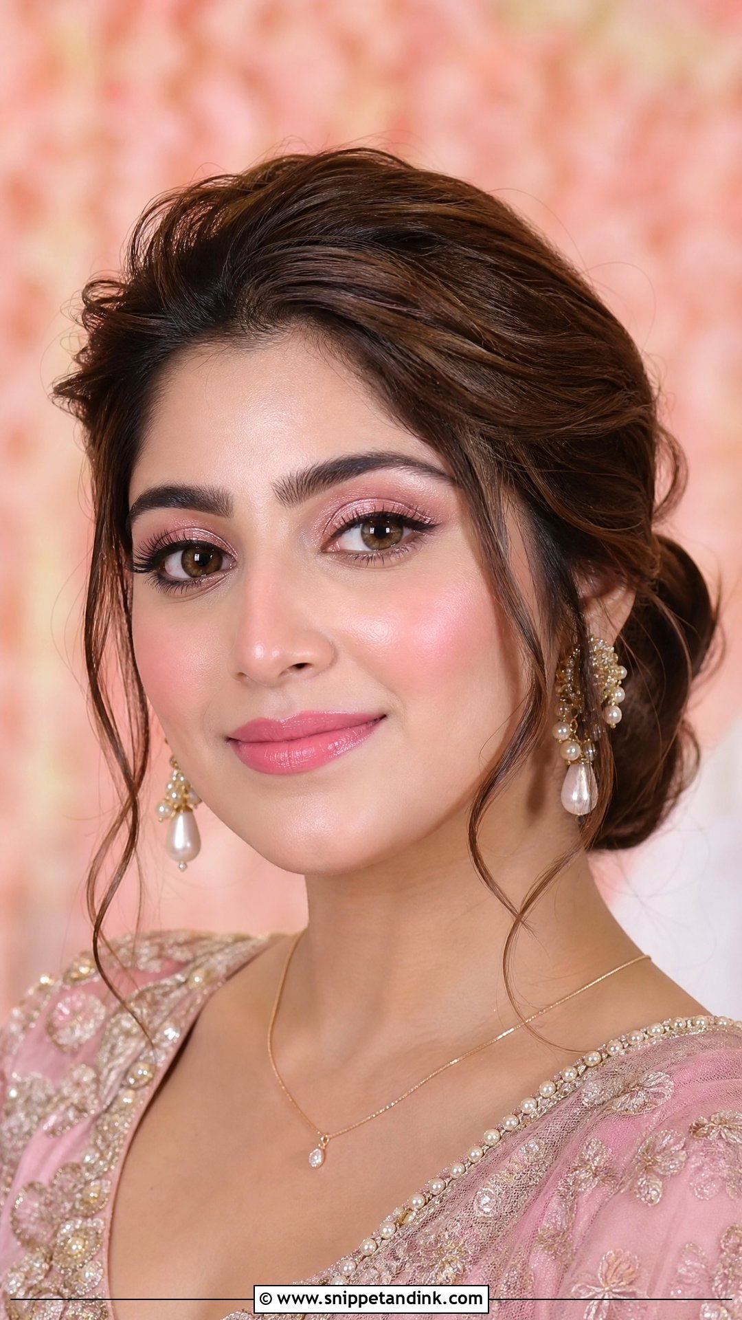 Natural Indian Bridal Makeup With Pink Blush - Snippet and Ink - 25 Natural Indian Bridal Makeup Ideas