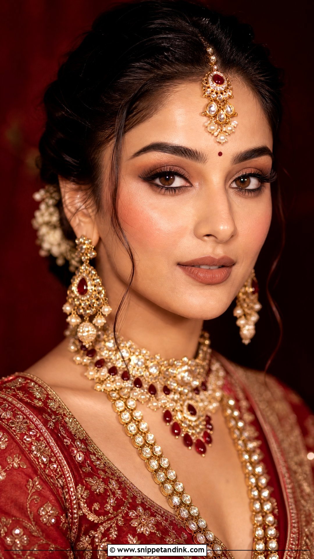 Natural Indian Bridal Makeup With Smokey Brown Eyes - Snippet and Ink - 25 Natural Indian Bridal Makeup Ideas