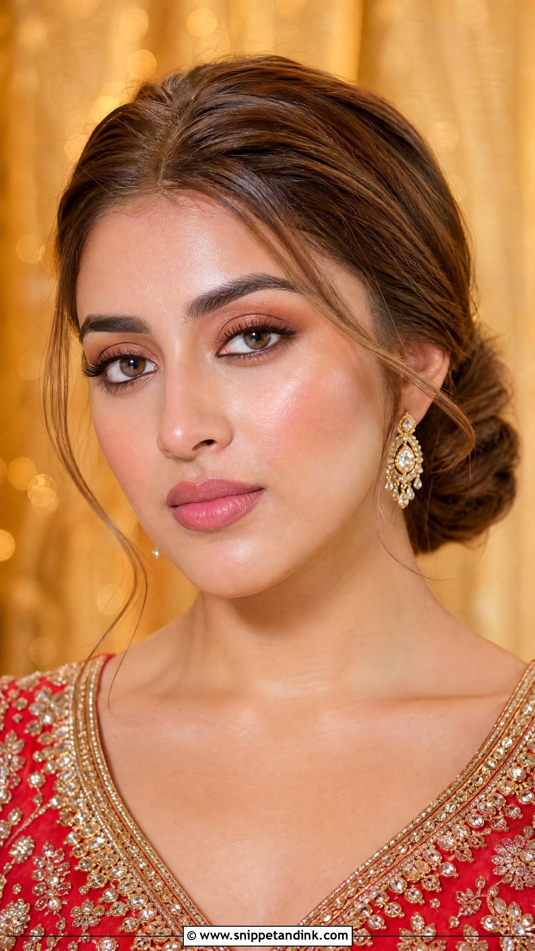 Natural Indian Bridal Makeup With Soft Brown Eyes - Snippet and Ink - 25 Natural Indian Bridal Makeup Ideas