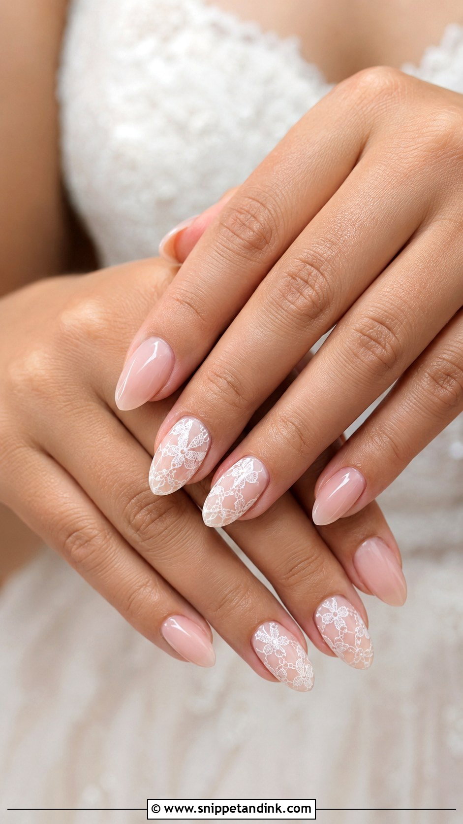 Natural Lace Wedding Nails - Snippet and Ink - 20 Natural Wedding Nails for Bride