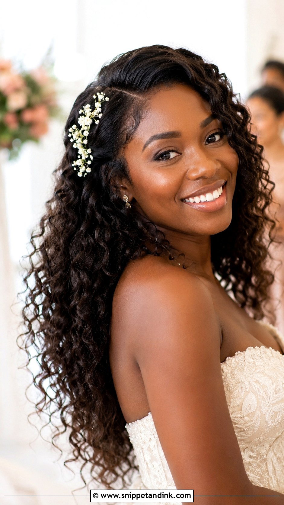 Natural Loose Curls Long Hair Wedding - Snippet and Ink - 15 Loose Curls Long Hair Wedding