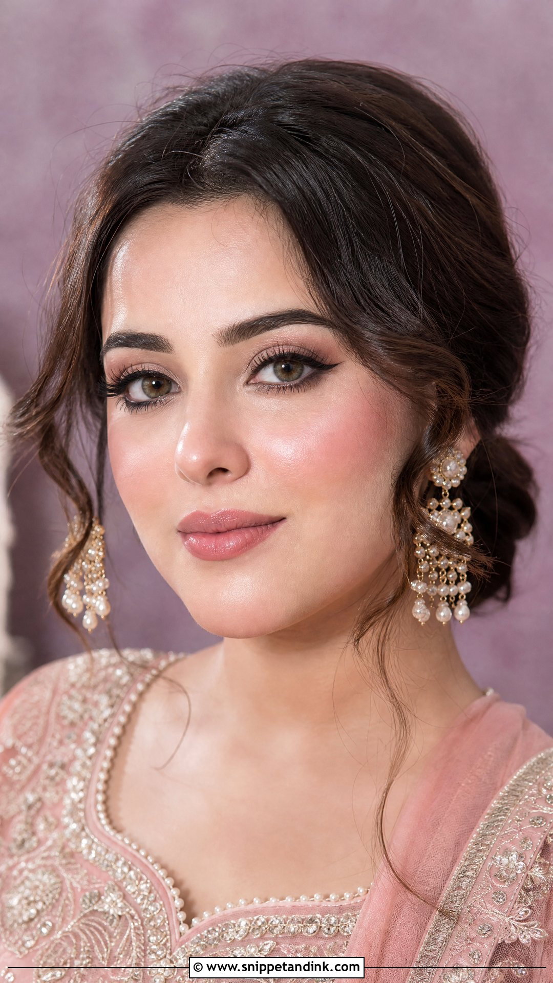 Natural Pakistani Bridal Makeup With Rose Lips - Snippet and Ink - 20 Natural Desi Bridal Makeup Ideas