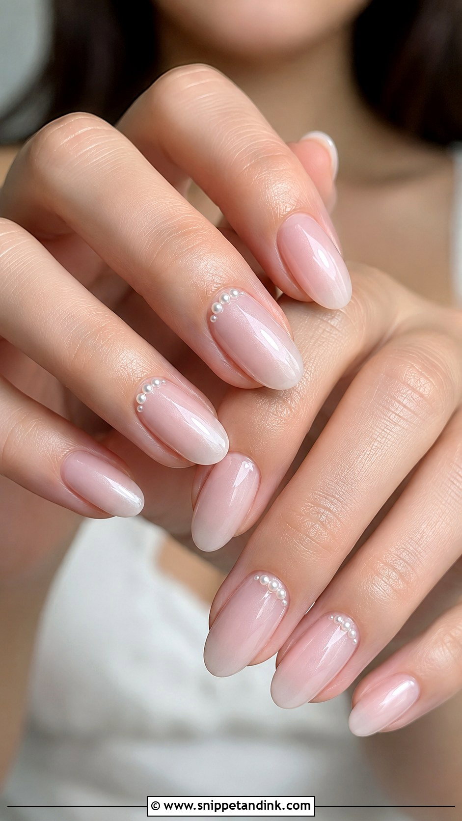 Natural Pearl Wedding Nails - Snippet and Ink - 20 Natural Nails for Wedding