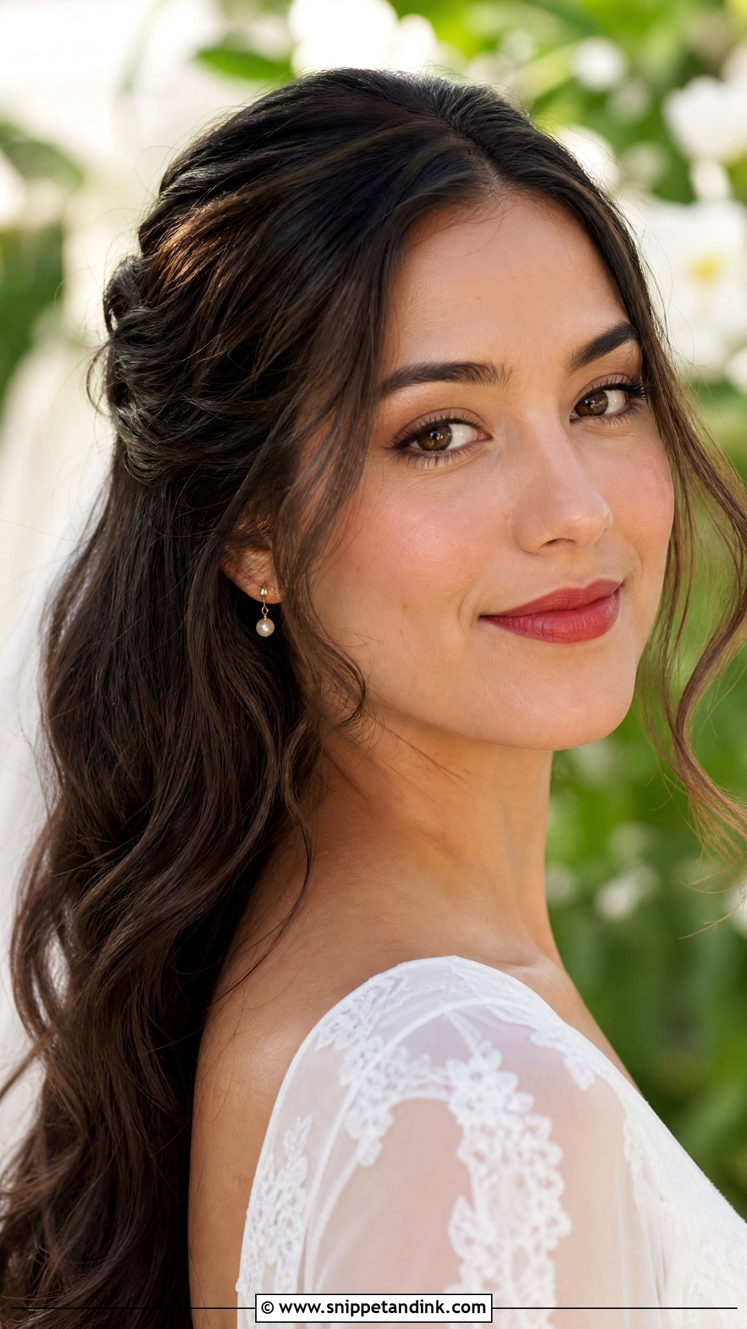 Natural Red Lip Bridal Makeup - Snippet and Ink - 20 Red Lips Bride Ideas