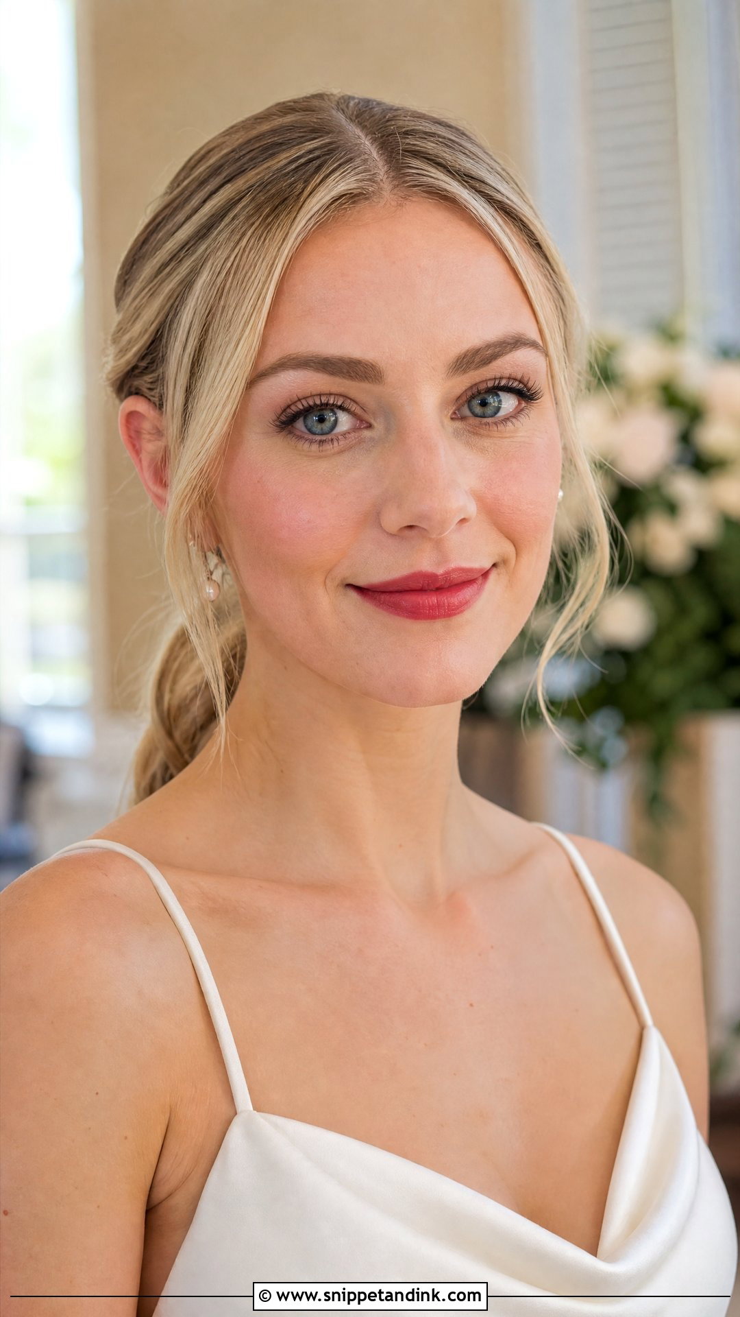 Natural Red Lip Bridal Makeup - Snippet and Ink - 20 Red Lipstick Bridal Makeup Ideas