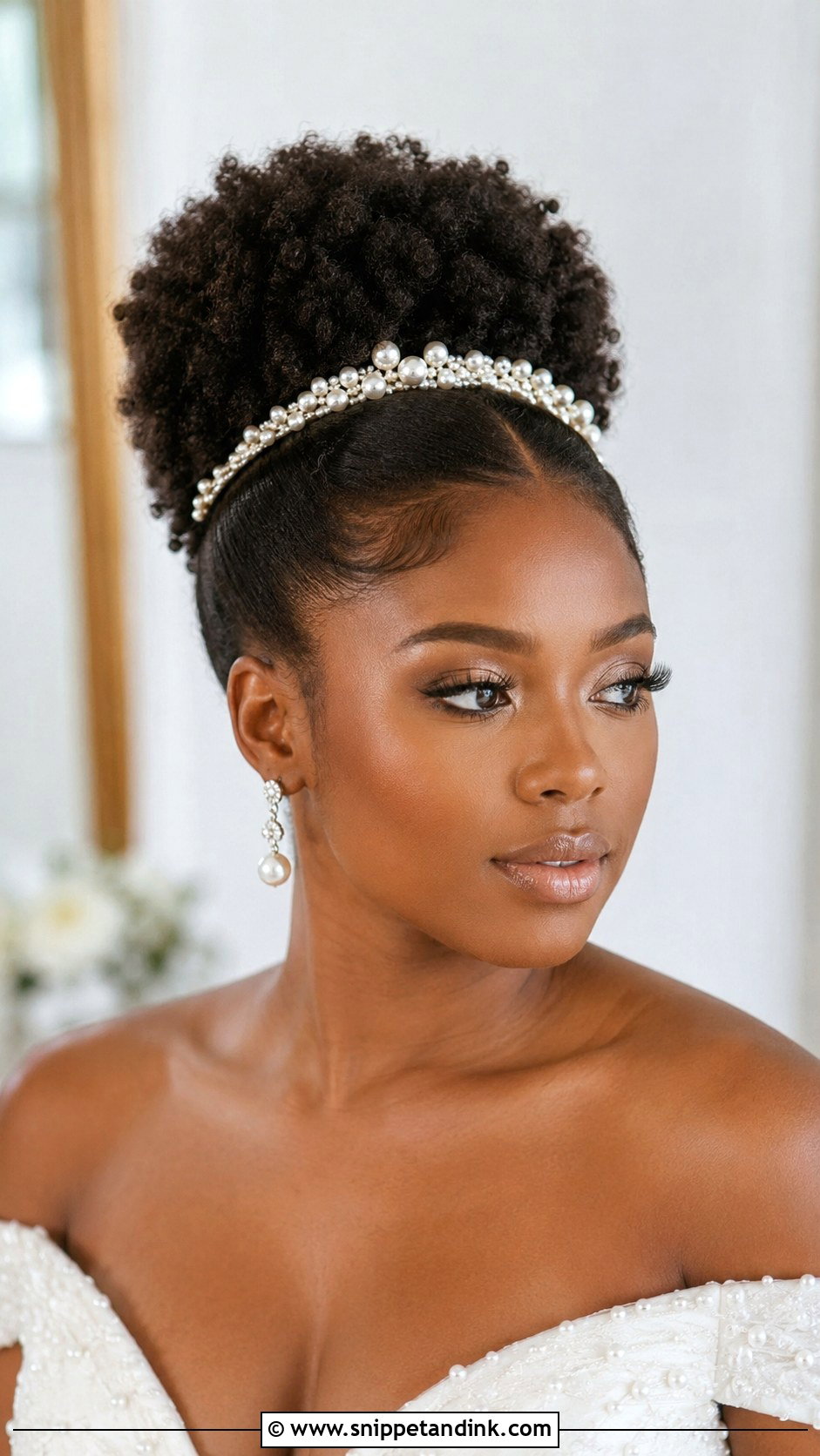 Natural Side Swept Curls Wedding Hairstyle - Snippet and Ink - 15 Natural Hairstyles for Wedding Bride