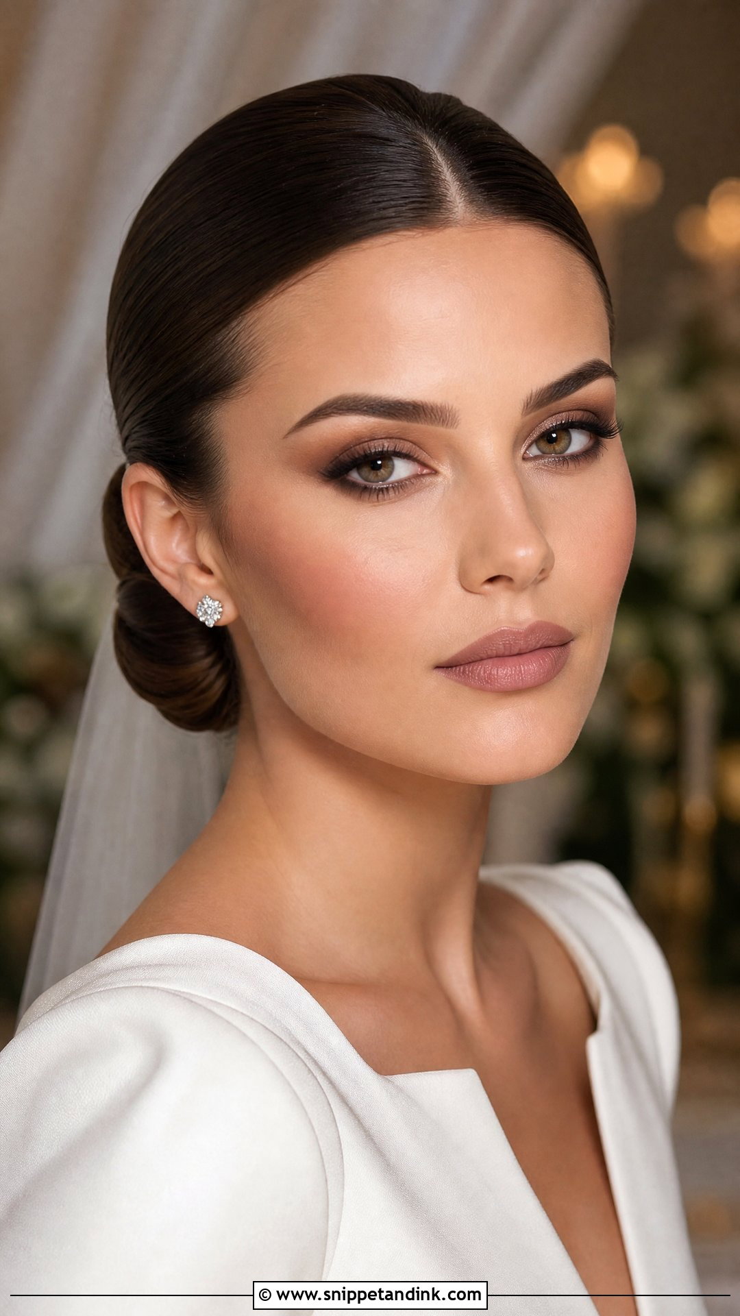 Natural Smokey Eye Wedding Makeup With Matte Skin - Snippet and Ink - 20 Natural Smokey Eye Makeup Wedding Ideas