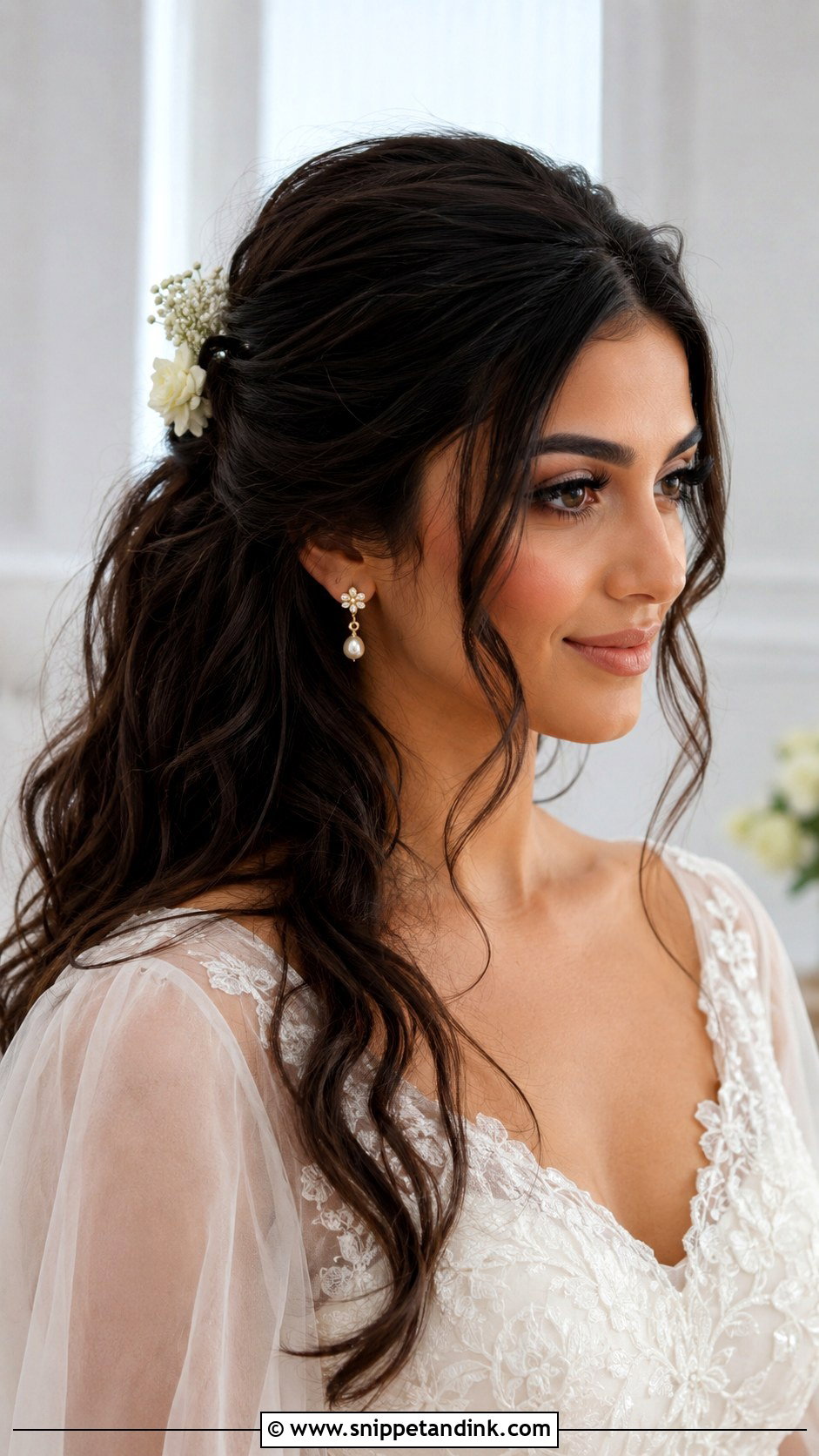 Natural Waves Bride Hairstyle - Snippet and Ink - 15 Waves Bride Hairstyles