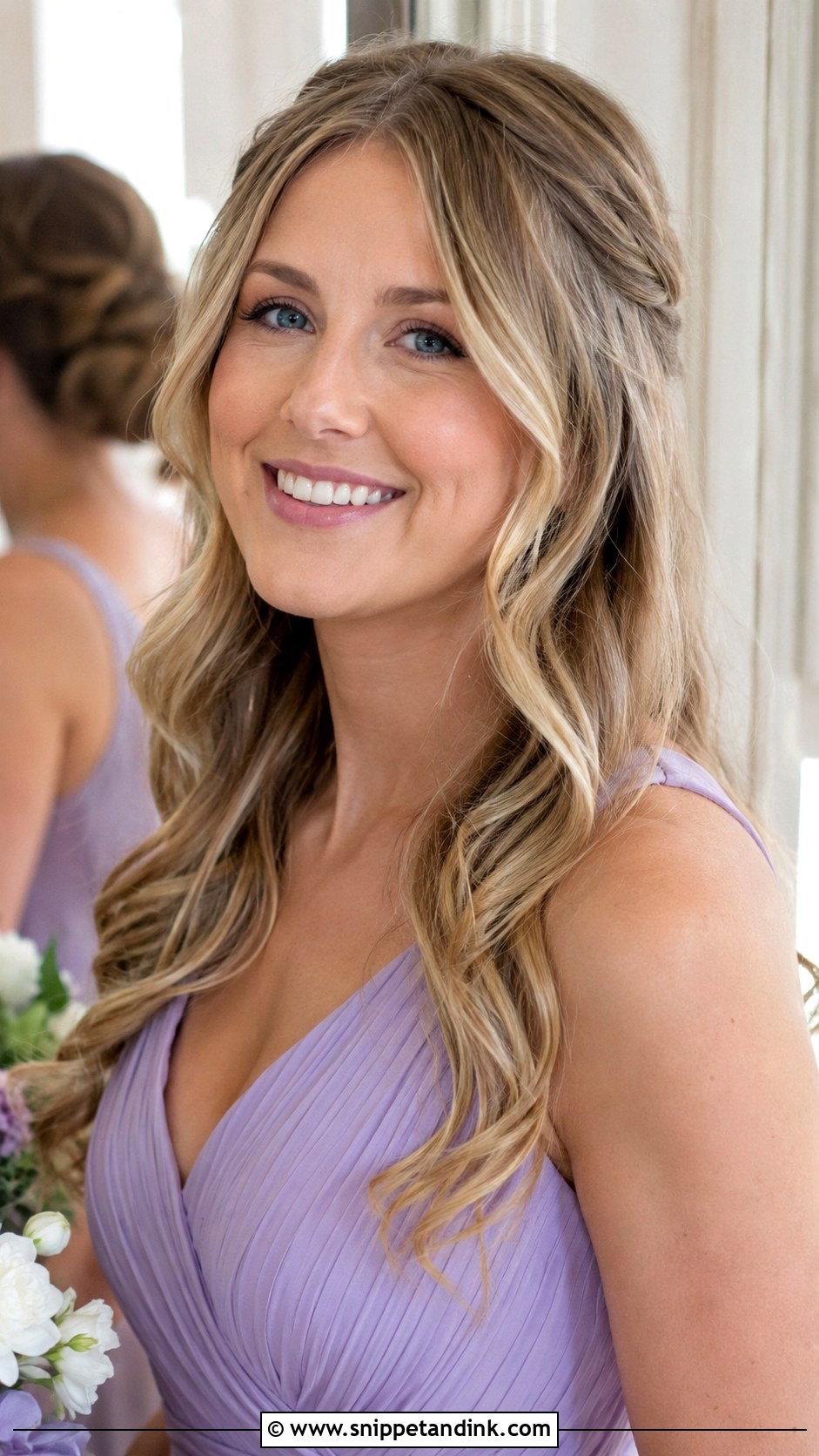 Natural Waves Hair Down Bridesmaid - Snippet and Ink - 25 Hair Down Bridesmaid Styles