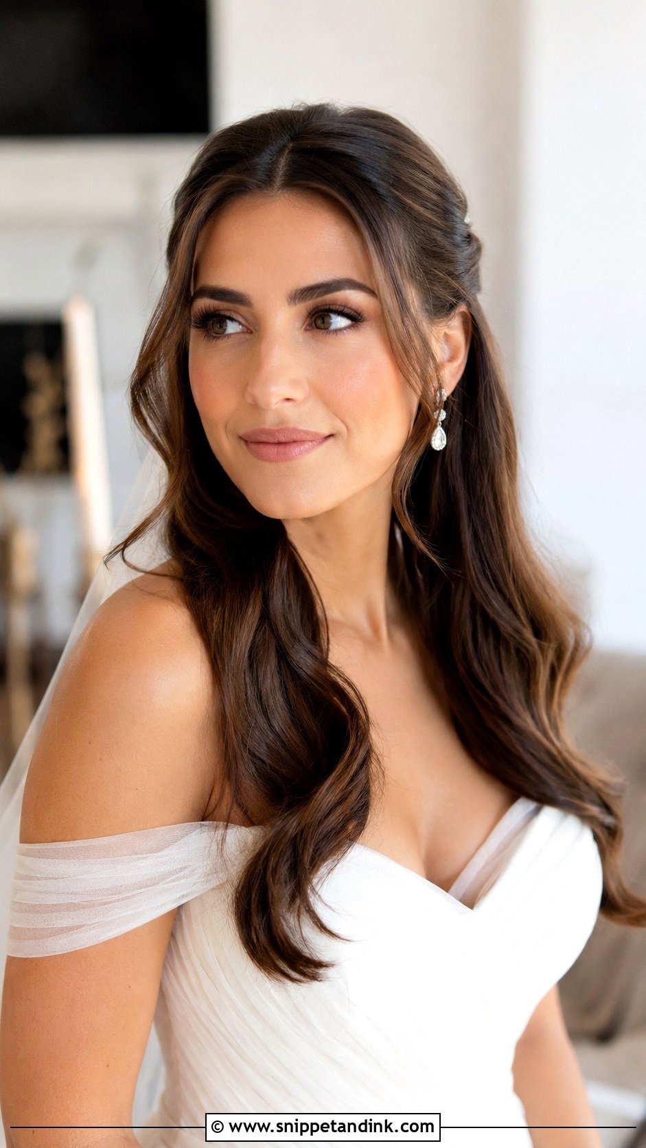 Natural Wavy Wedding Hair Down - Snippet and Ink - 15 Wavy Hair Down Wedding Ideas