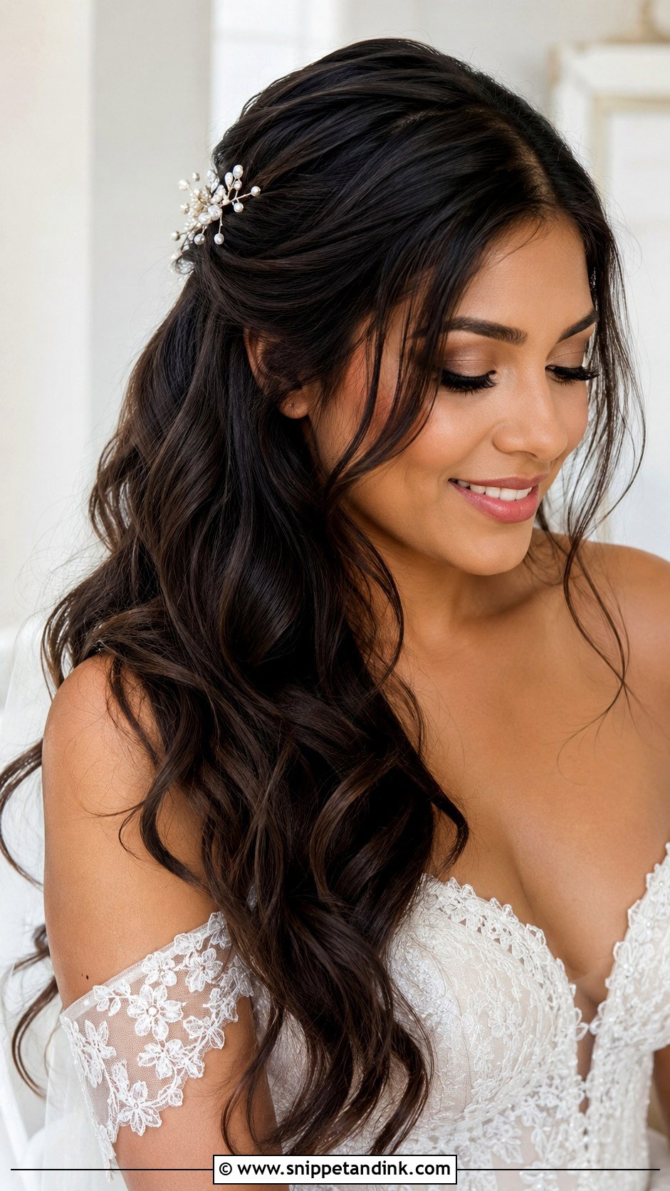 Natural Wavy Wedding Hair - Snippet and Ink - 15 Wave Hair Wedding Ideas