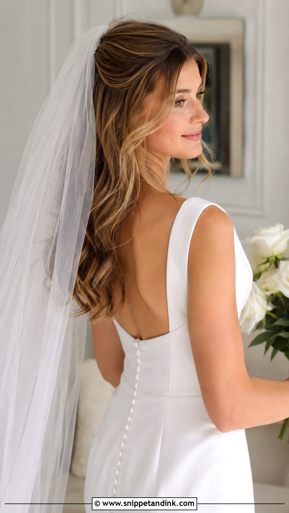 Natural Wedding Hair With Veil - Snippet and Ink - 20 Natural Bridal Hair Ideas